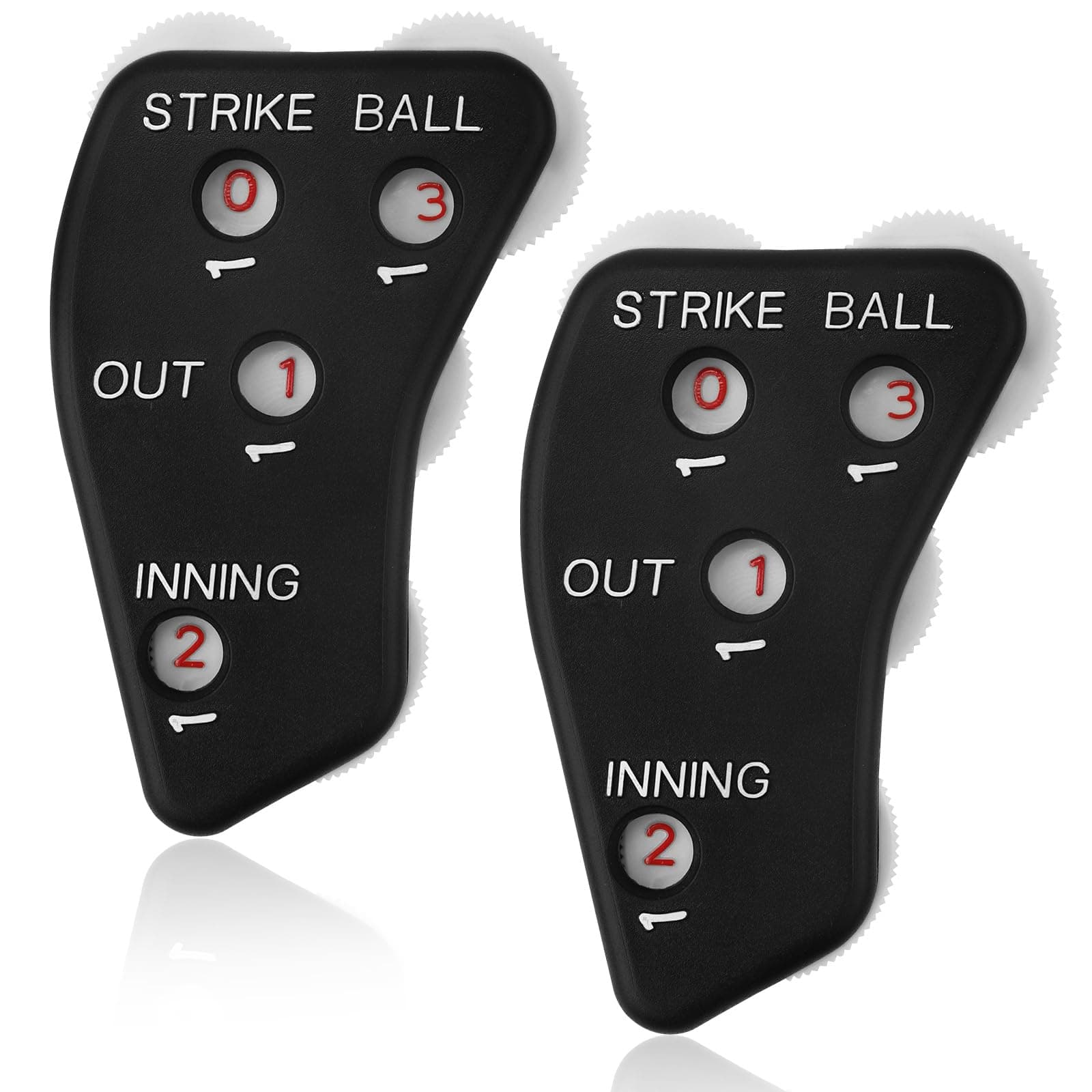 TOYMIS Umpire Indicator, 4 Wheel Umpire Clicker Baseball Counter Clicker for Accurately Recording Strike Balls Outs and Innings Balls for Softball Coach (Black)