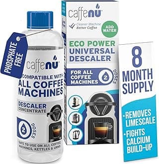 Universal Coffee Machine Descaler. 200ml Nespresso Compatible Descaler Kit. Dolce Gusto, Melitta, Gaggia Compatible. Removes Limescale and Provides Hotter Coffee. 2 Uses
