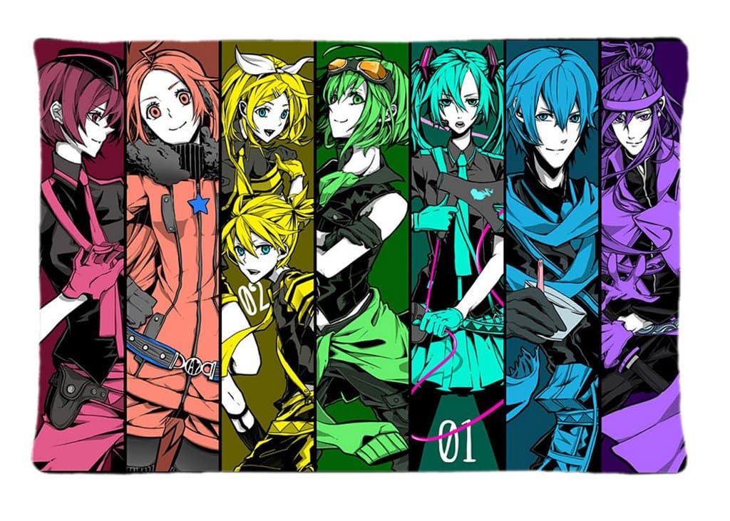 Unique Design Vocaloid Full Decorative Personalized Throw Pillow Case Cushion Cover Throw Pillows 20"x30" Two Sides Printed