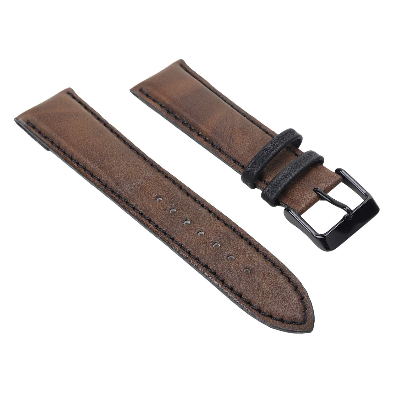 Vegan Leather Watch Strap Size 22mm (Brown)