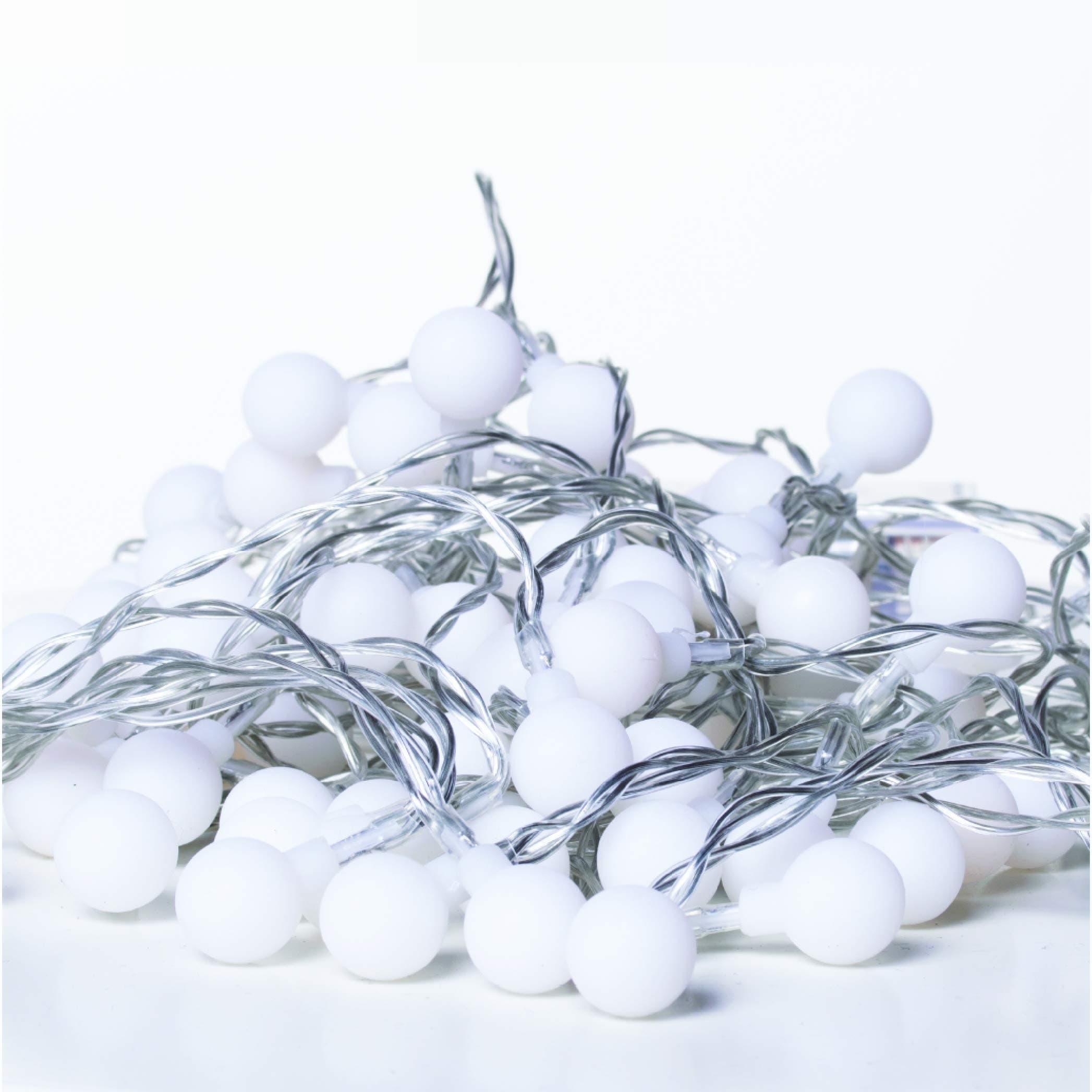 Upgraded Globe LED String/Fairy Lights Dual Mode Warm White 80 Ball Lights 10M/30ft Hanging Indoor/Outdoor Ideal for Home Bistro Wedding Xmas Garden Cafe Party Bar Patio Battery Powered Waterproof