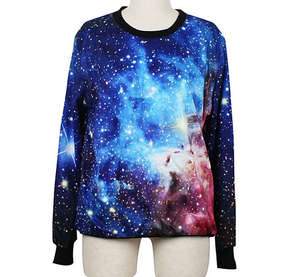 Women Galaxy Dark Blue Sweatshirt