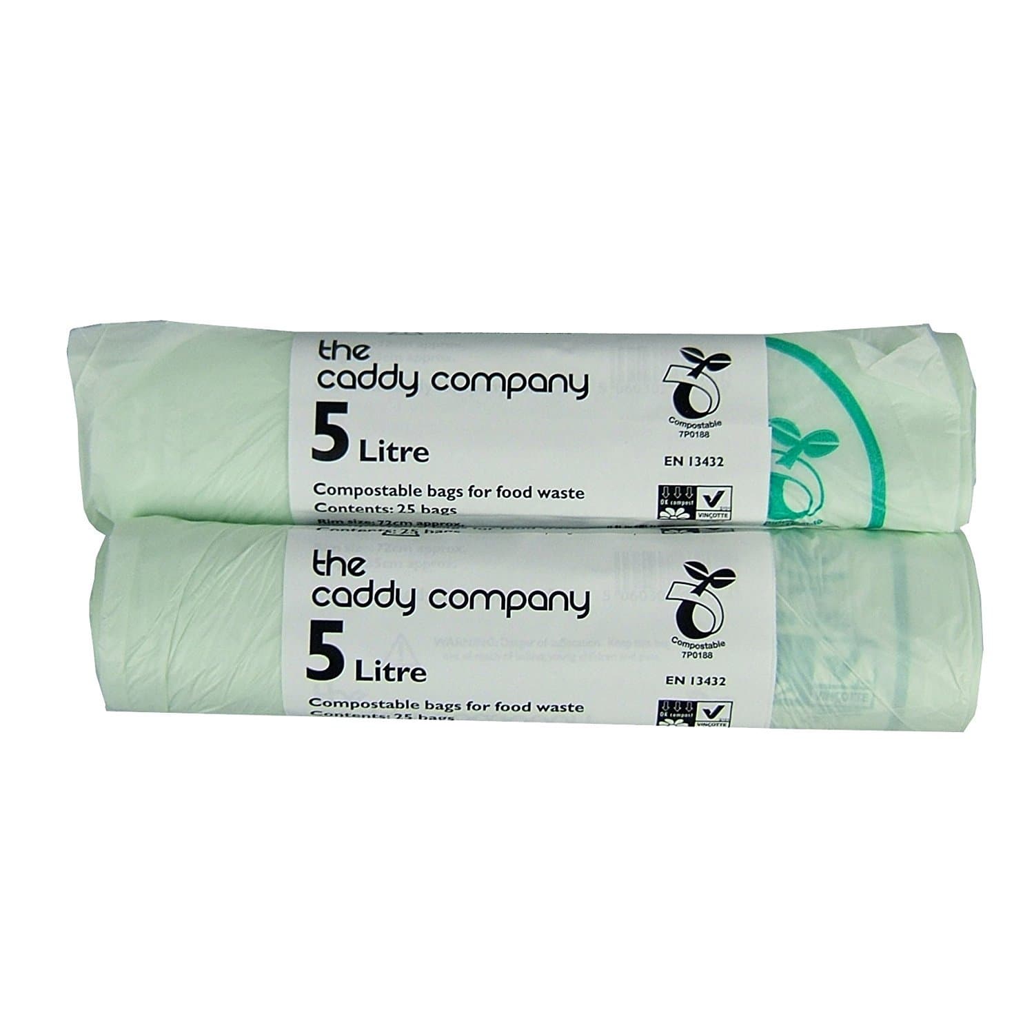 Compostable Bin Liners Green 5 Litre, 50 Bags