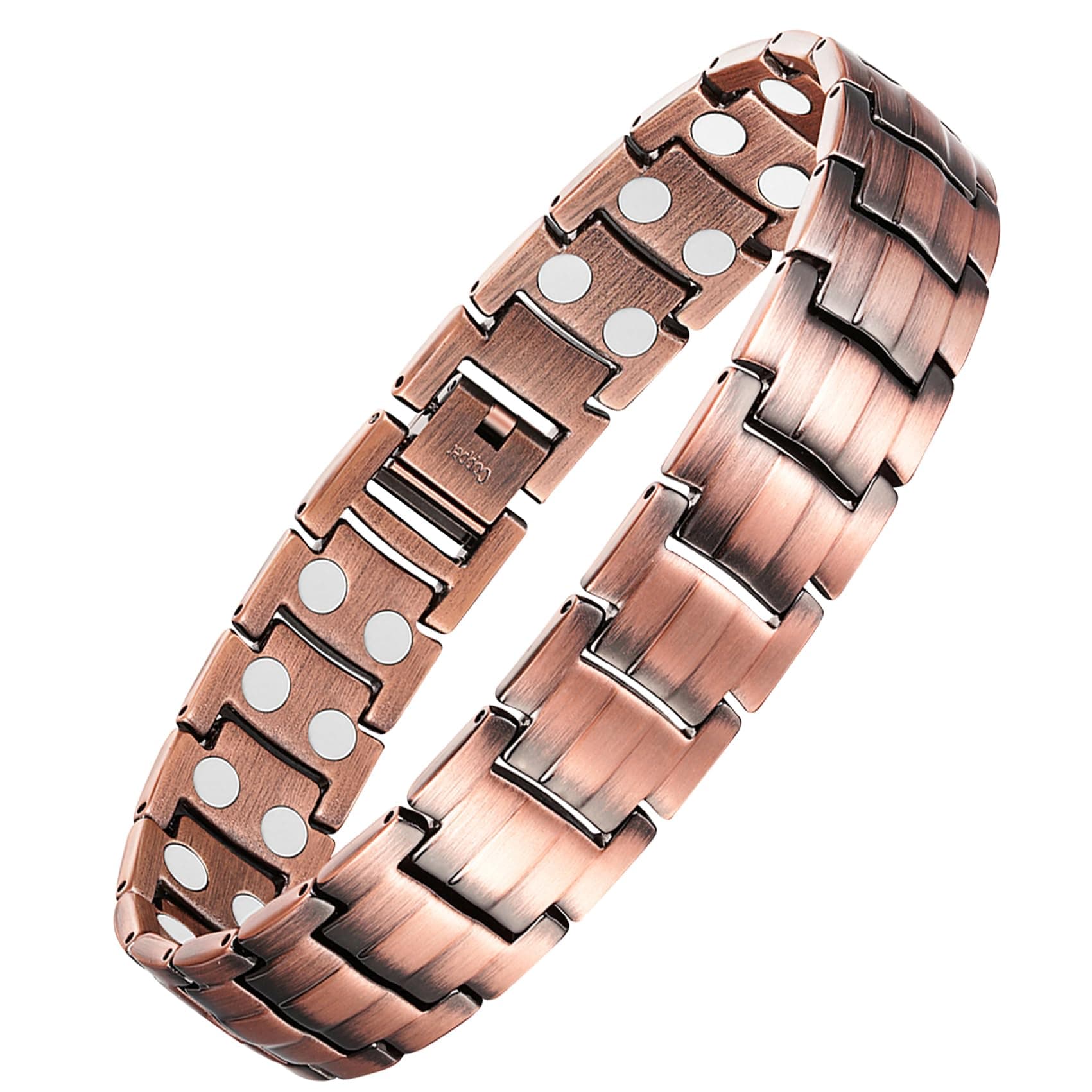 - Feraco Men's Copper Magnetic Bracelet Elegant 99.99% Solid Copper Bracelets with Double-Row Strong Magnets,Magnetic Jewelry