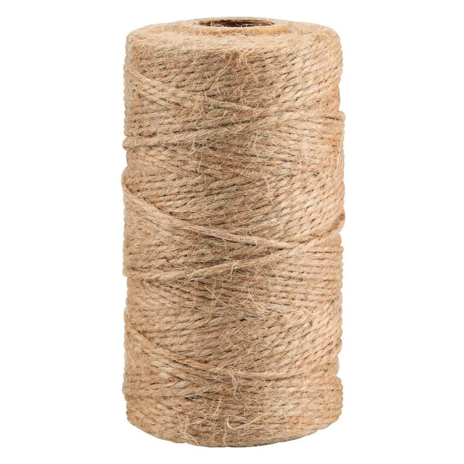 jijAcraft 100M Jute Twine String: Natural Thin Jute String Rope 2Ply Craft Garden Twine for DIY Arts Crafts/Floristry/Bundling/Gardening