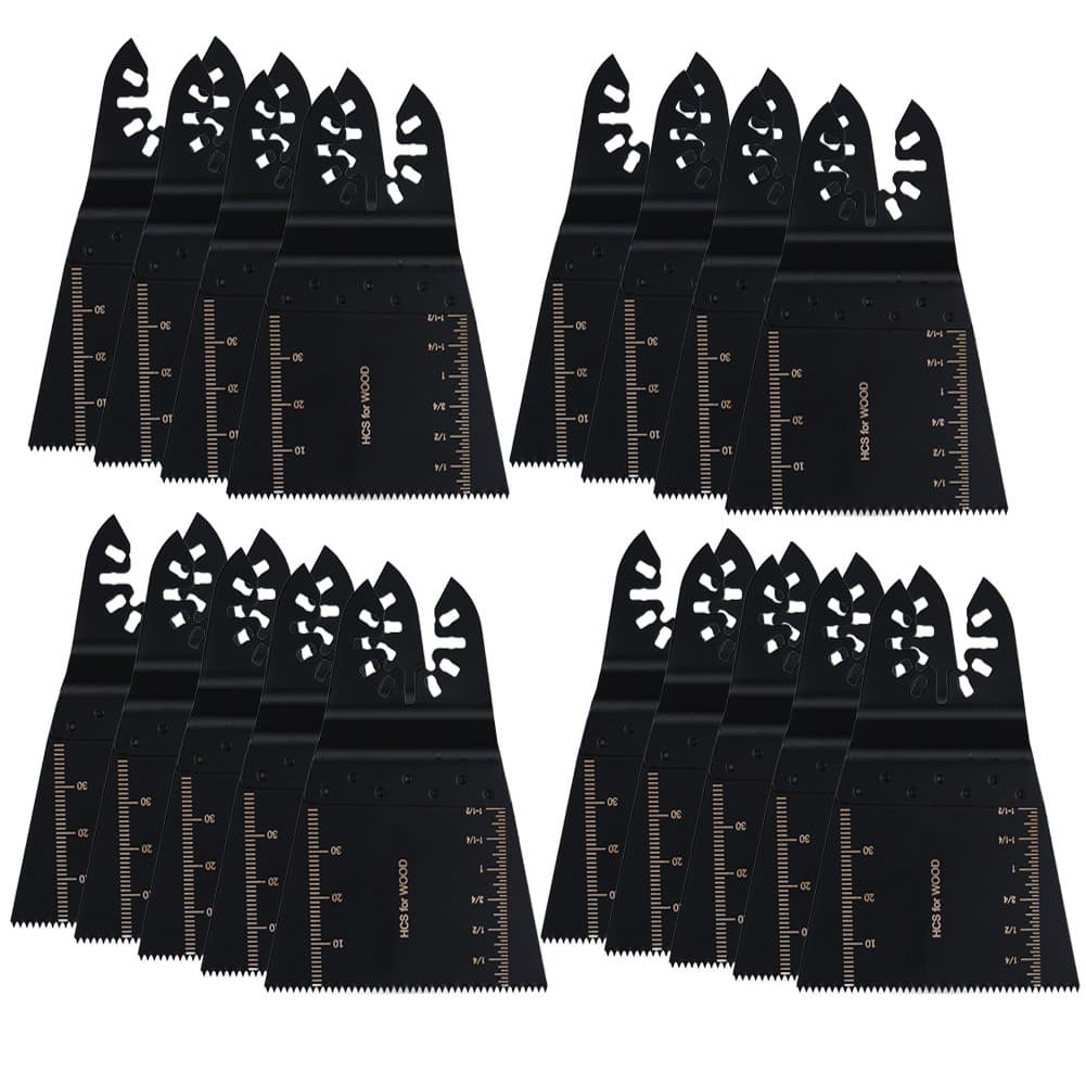 HIFROM Precision Wide Segmented Wood/Plastic/Soft-Metal Oscillating Multi Tool Saw Blades Replacement for Fein Multimaster Bosch Craftsman Dremel and More (18 Pack)