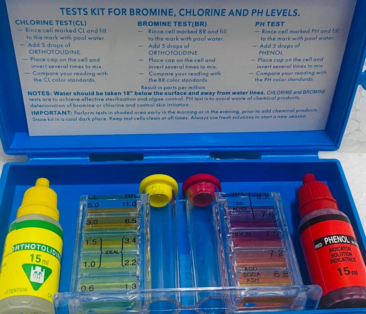 BlueWave 1 Set PH Chlorine Water Quality Test Kit Hydrotool Testing Kit Accessories for Swimming Pool