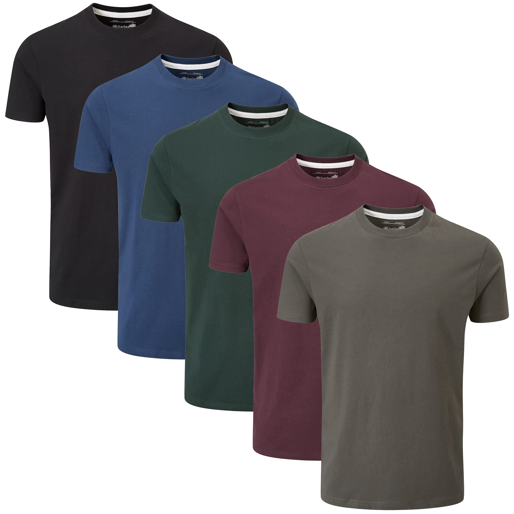 5 Pack Plain Crew Neck T-Shirt