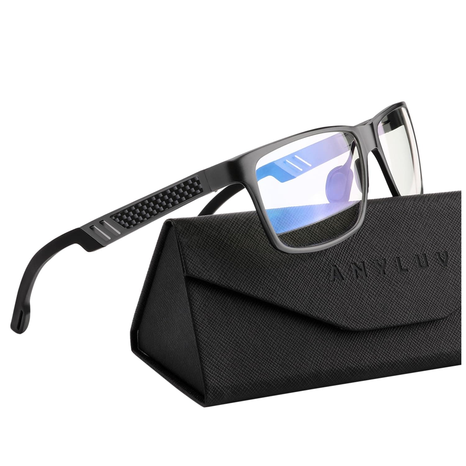Blue Light Blocking Glasses Men Computer Gaming Glasses Lightweight Al-Mg Metal Anti Eyestrain Eye Protection