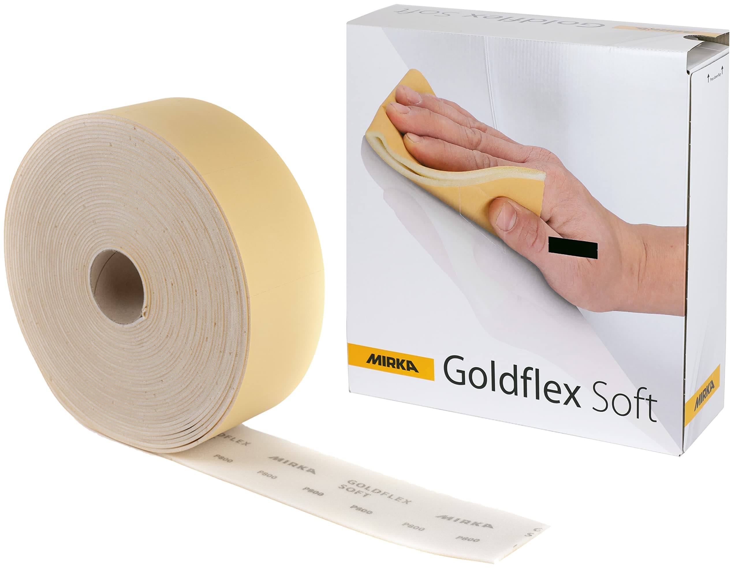 Goldflex Soft Hand Sanding Sheets 4.5 inch x 5 inch/Grit 400/200 pcs on a roll