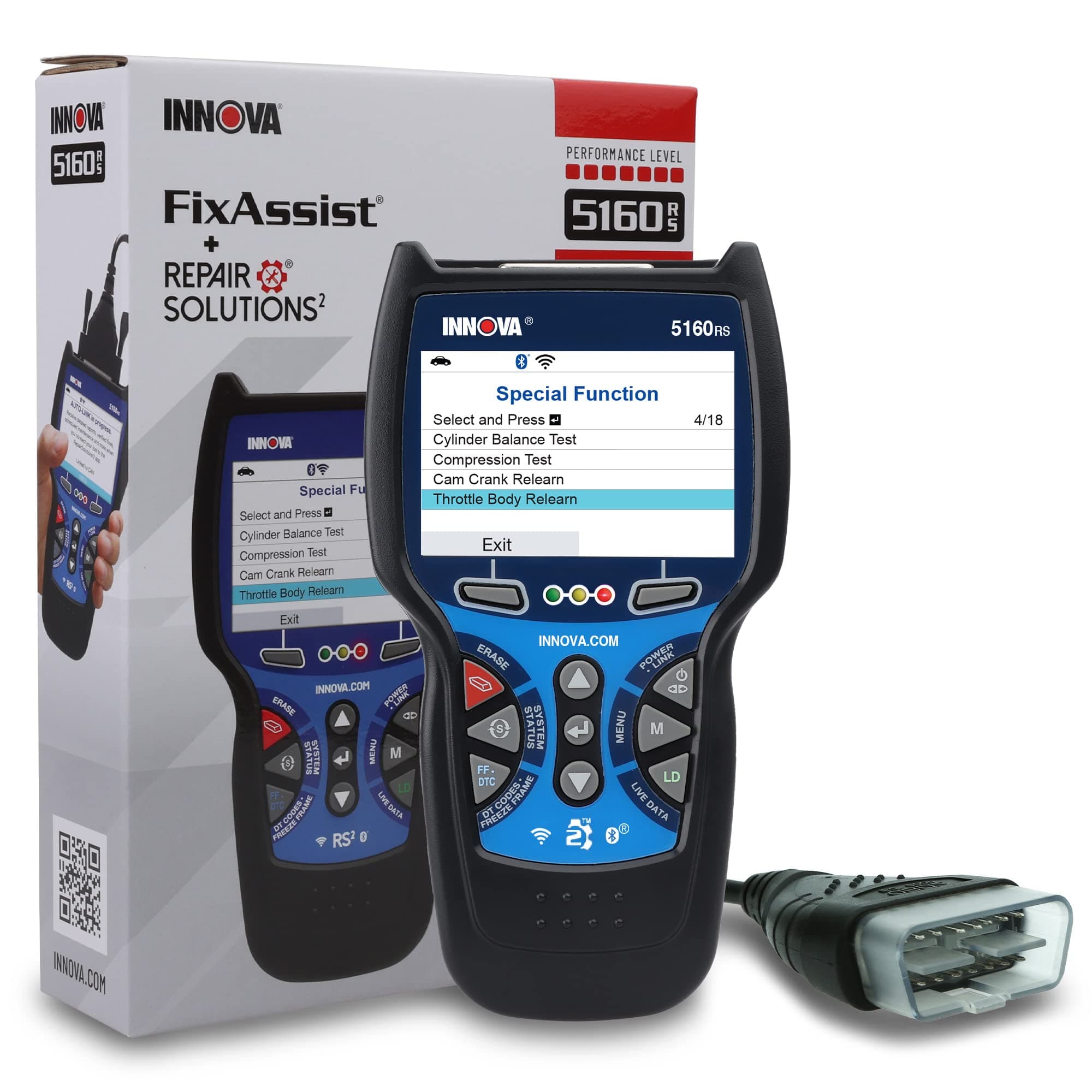 INNOVA 5160RS, OBD2 Bidirectional Scan Tool, OE-Level All System Diagnostics, Reset Oil Light/Battery/EPB/SAS/DPF, Mechanic Recommended Fixes & Parts, TSBs, 1yr Warranty, Free Updates