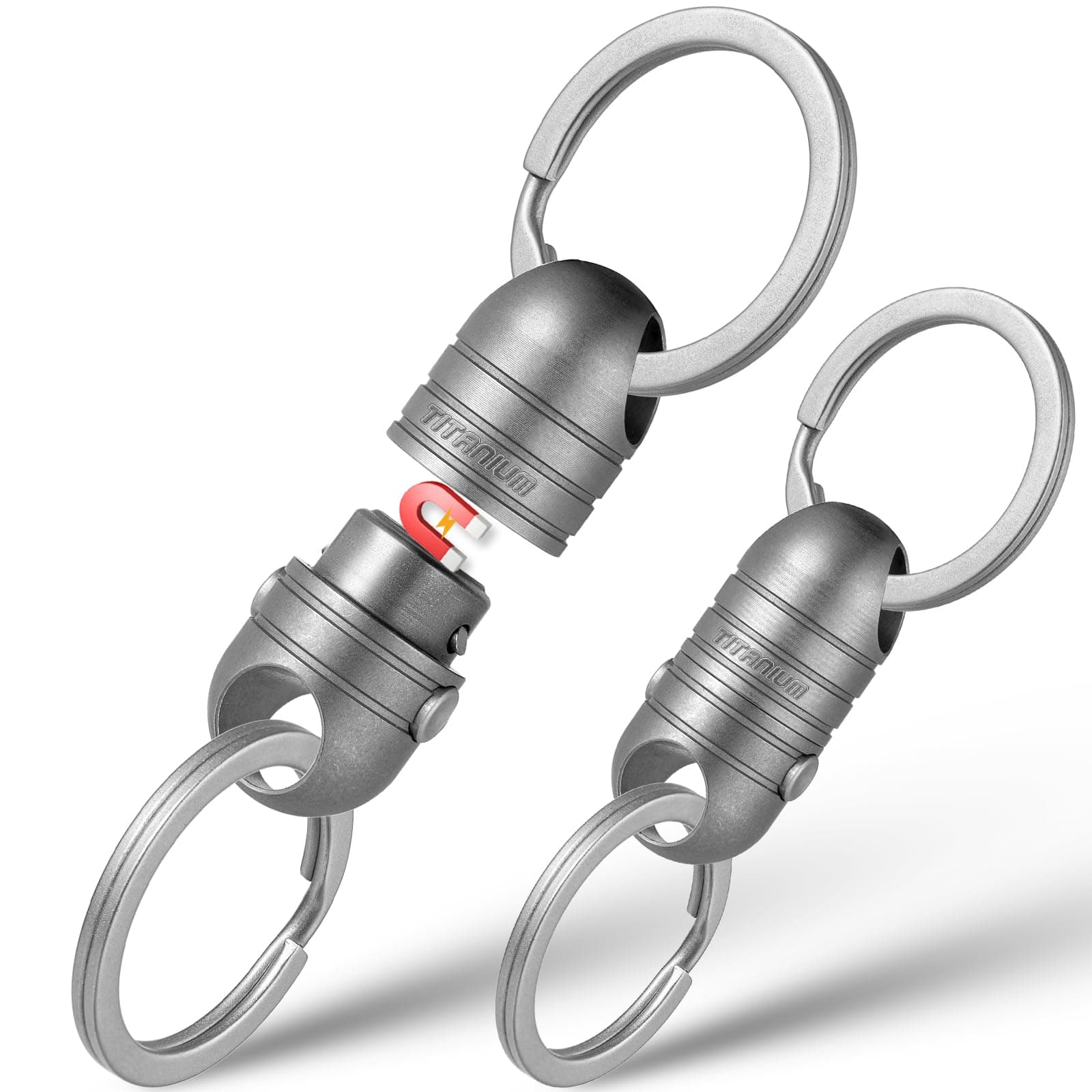 Titanium Quick Release Keychain, Retractable Key Chain Detachable Keychain Clip，Pull Apart Key Rings for Men Women