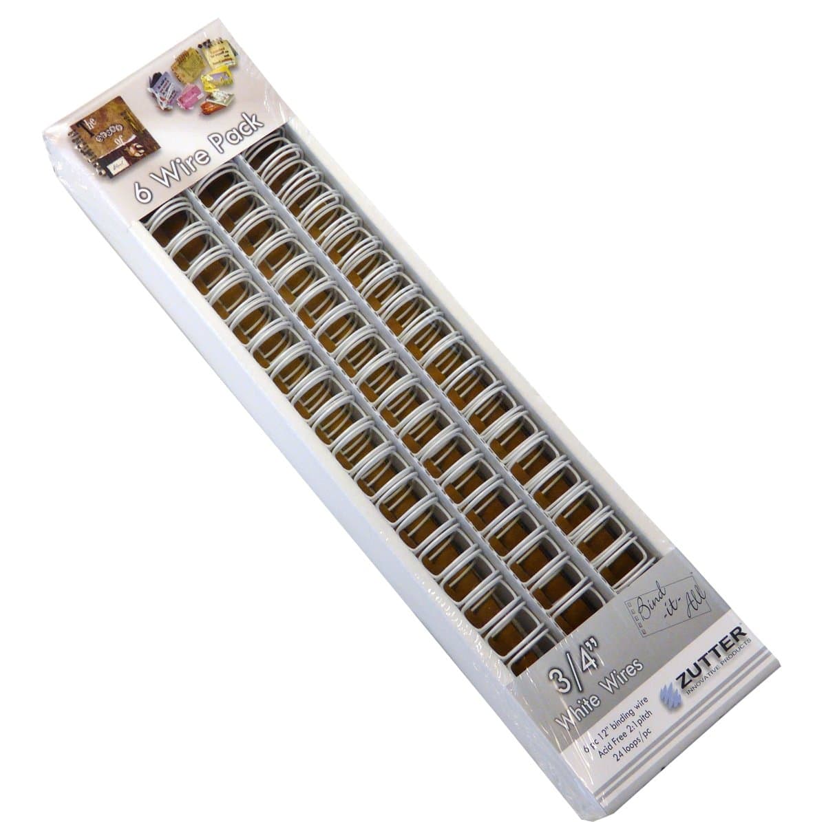 Bind-It-All OWire .75-inch 6/Pkg-White, Other, Multicoloured, 3.81 x 14.68 x 31.49 cm