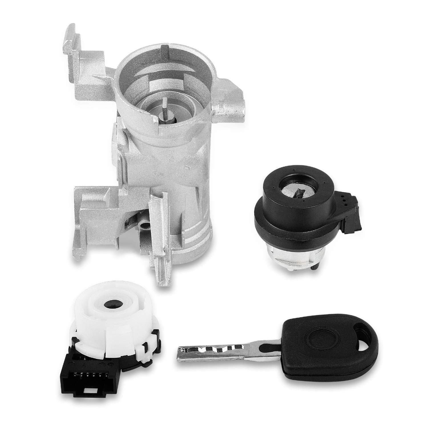 Ignition Lock Cylinder & Switch Kit with Key for VW/Audi/SEAT/Skoda 2005-2016 | Replaces OEM 5Q0905865A, 1K0905851B | Fits Jetta/Golf/EOS/Tiguan/A3/TT/R8