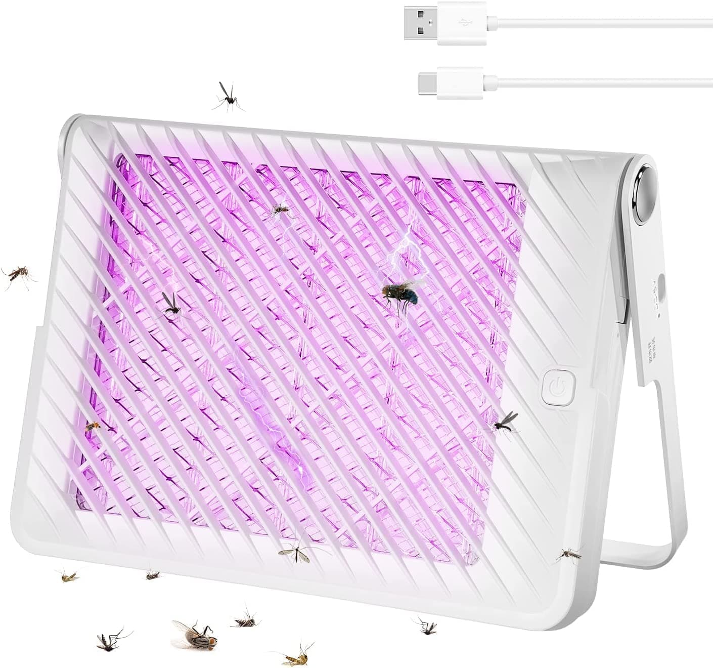 – SYOSI Bug Zapper Indoor, Fly Trap, Insect Trap, Quiet Fruit Flies Mosquito Killer Trap, Mosquito Lamp, Electric Mosquito Zapper for Bedroom, Living Room, Office, Kitchen(White)