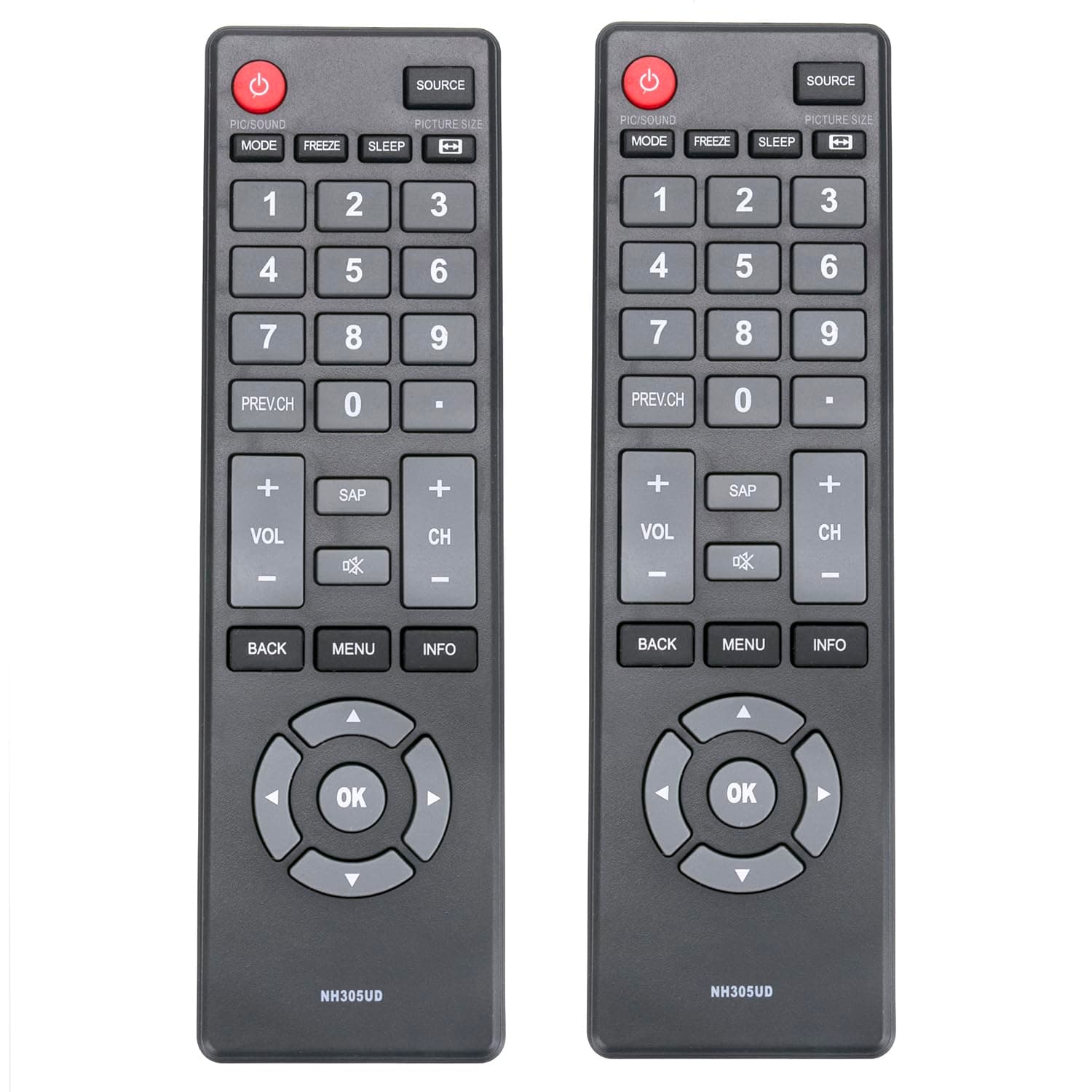 [2pcs/Pack] PerFascin Replacement Remote Control NH305UD Fit for Emerson LCD TV HDTV LC320EM3FA LC391EM3 LC501EM3 LE190EM3 LE220EM3 LE240EM4 LE240EM4EN LE290EM4 LE290EM4F LE320EM3 LE320EM4 LE391EM4