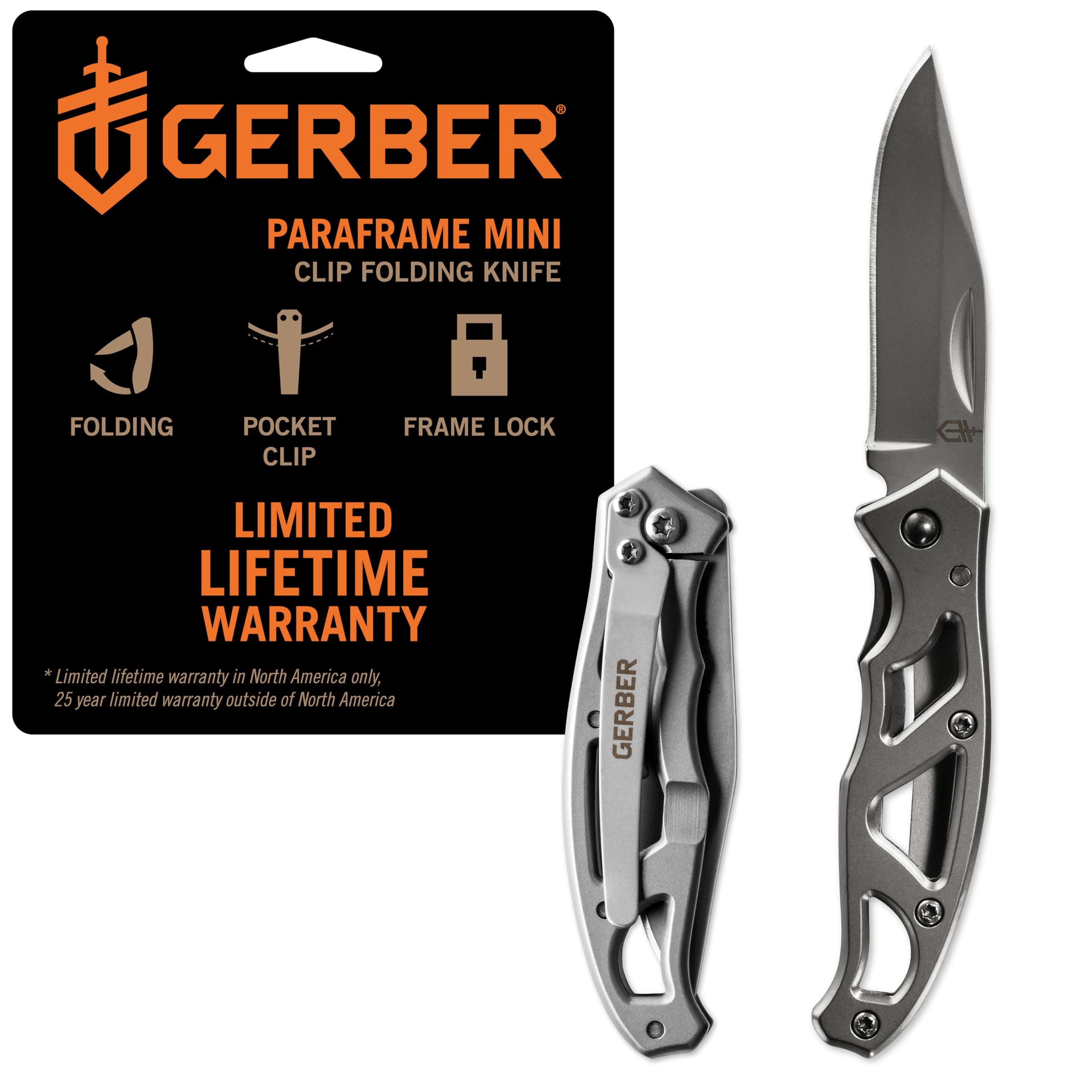 Gear Paraframe Mini Pocket Knife, 2.2" Fine Edge Small EDC Folding Knife with Safety Lock for Everyday Carry, Gifts for Men, Stainless Steel