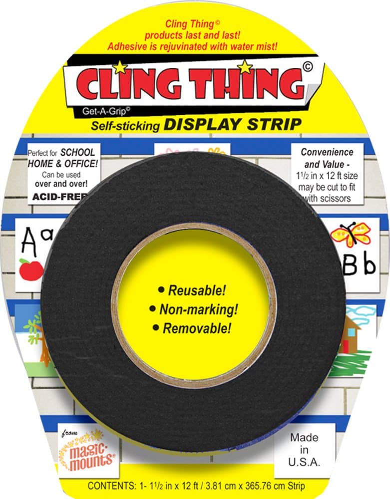 CLING THING Get-A-Grip Self-sticking DISPLAY STRIP - Black
