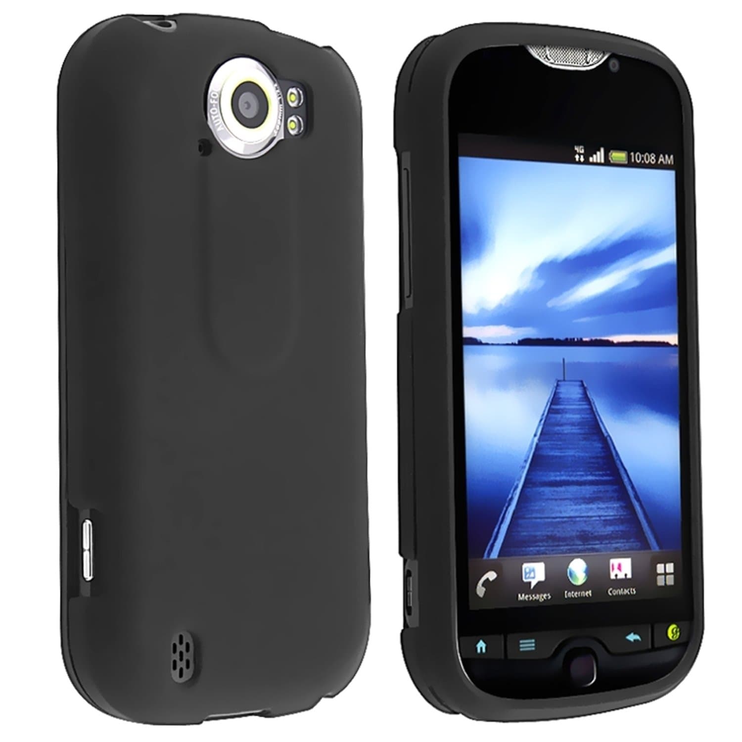 Black Rubberized Coating Hard Plastic Case Cover for HTC myTouch 4G Slide (T-Mobile)