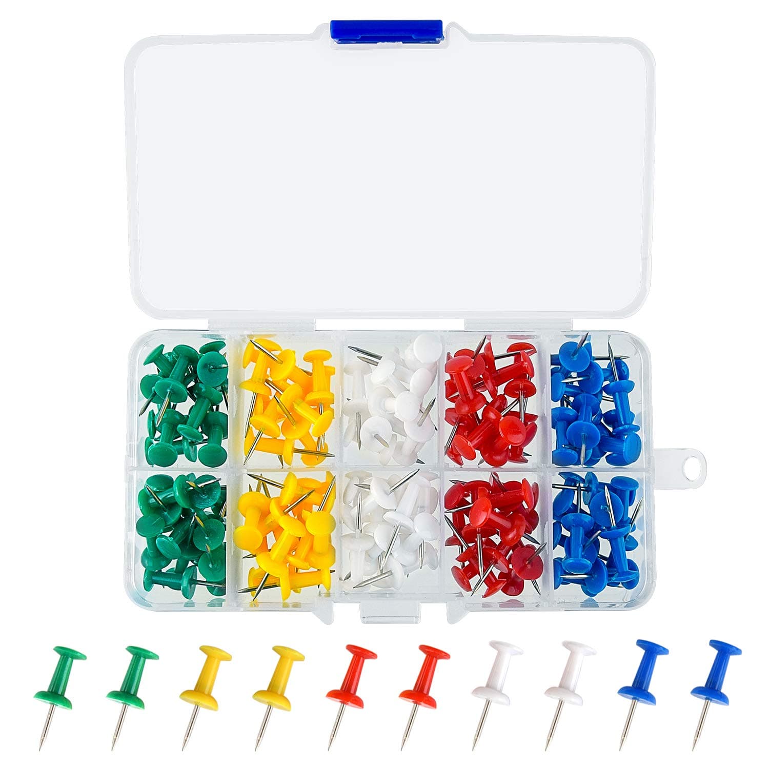 TUPARKA 120 Pcs Map Push Pins Thumb Tacks Multi-Colored Push Pins for Cork Notice Board 5 Colors