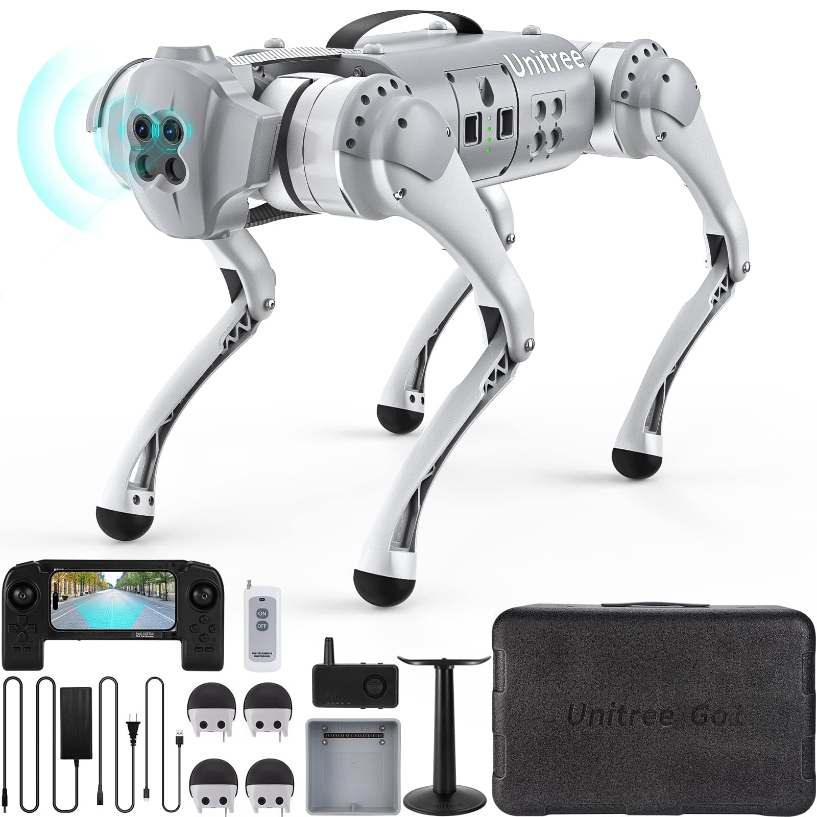 UNITREE GO Unitree Go1 Air AI Robot Dog: Bionic Tech Companion, Super Sensory System, Intelligent Side-Follow Toy