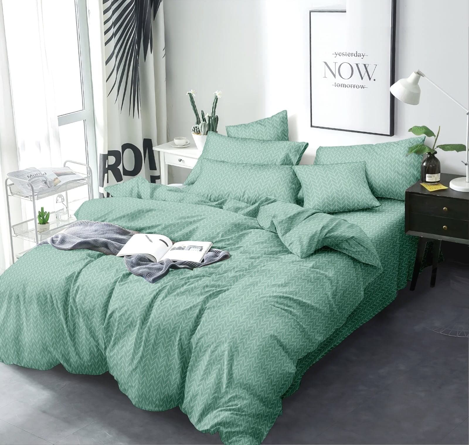 Double Size Flat Bedsheet with 2 Pillow Covers by Savoy Concepts (86 x 104 inch)_133