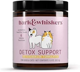 Bark & Whiskers Detox Support - Helps Support Healthy Liver & Kidney Function - Herbal Blend with Organic Milk Thistle & Green Tea - 1.8 oz