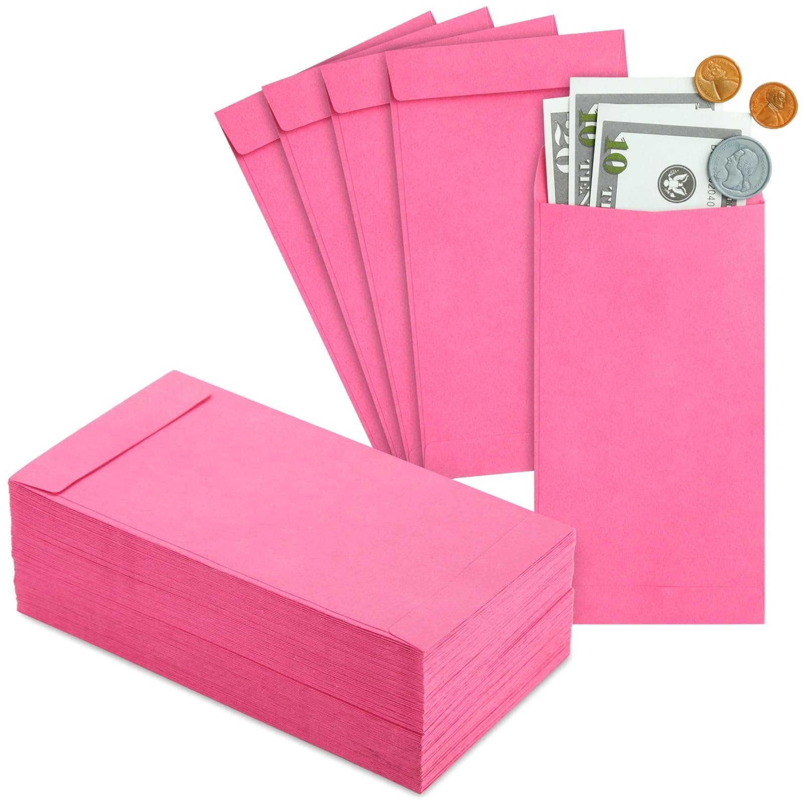100 Pack Pink Money Envelopes