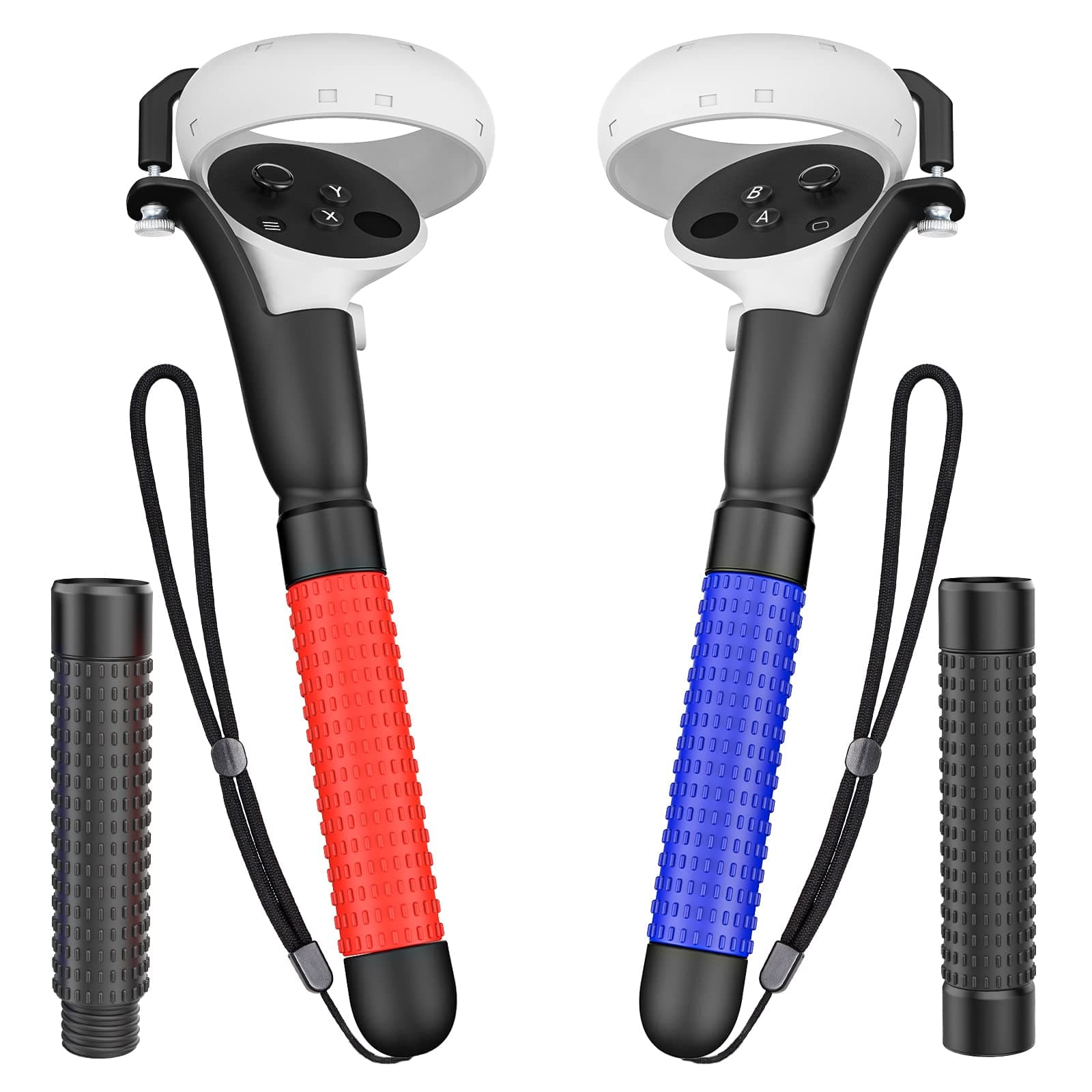 VR Game Handle Accessories for Quest 2 Controllers, Handles Extension Grips for Playing Beat Saber Gorilla Tag Games, VR Golf Club Attachment Compatible with Playing Golf+ First Person Tennis