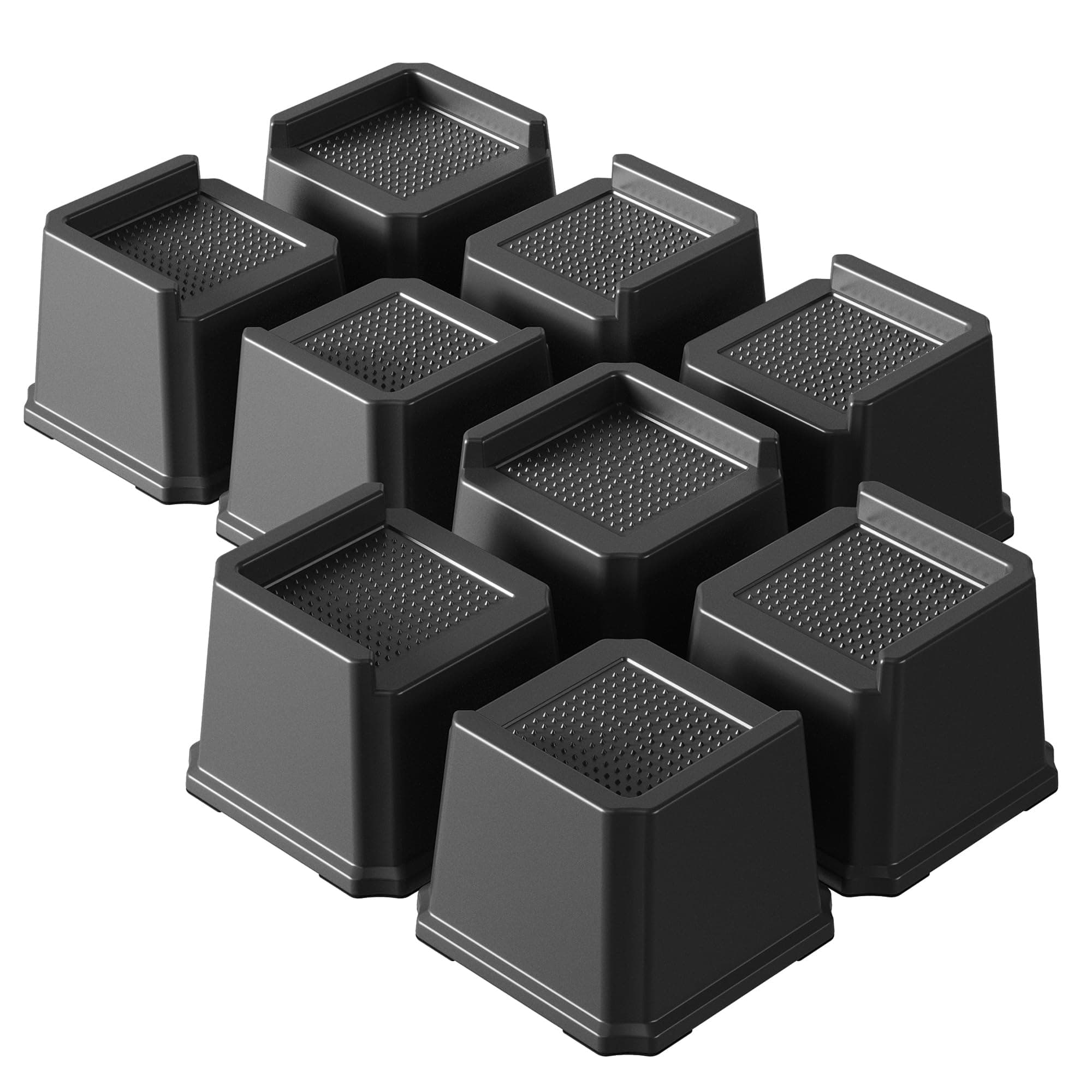 Bed Risers 3 Inch Heavy Duty 9 Pack Oversized L-Shaped Bed Furniture Elevators 1,500 lbs Lifts Up Riser for Sofa and Table