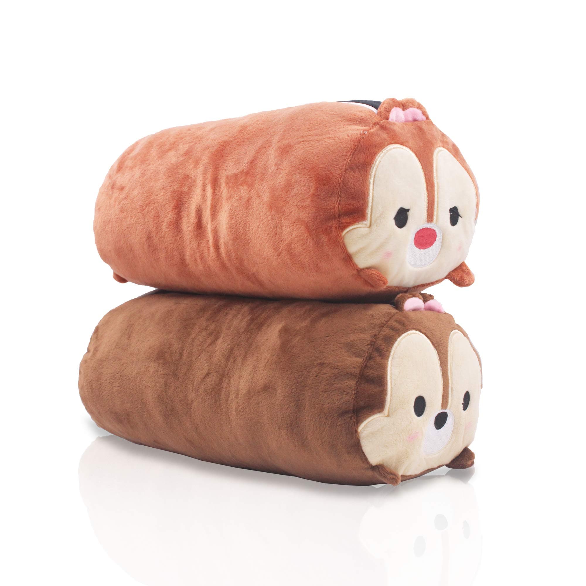 2 Pcs Set Chip and Dale Plush Travel Pillow Stackable Long Cushion for Long Flight car Ride Cruise