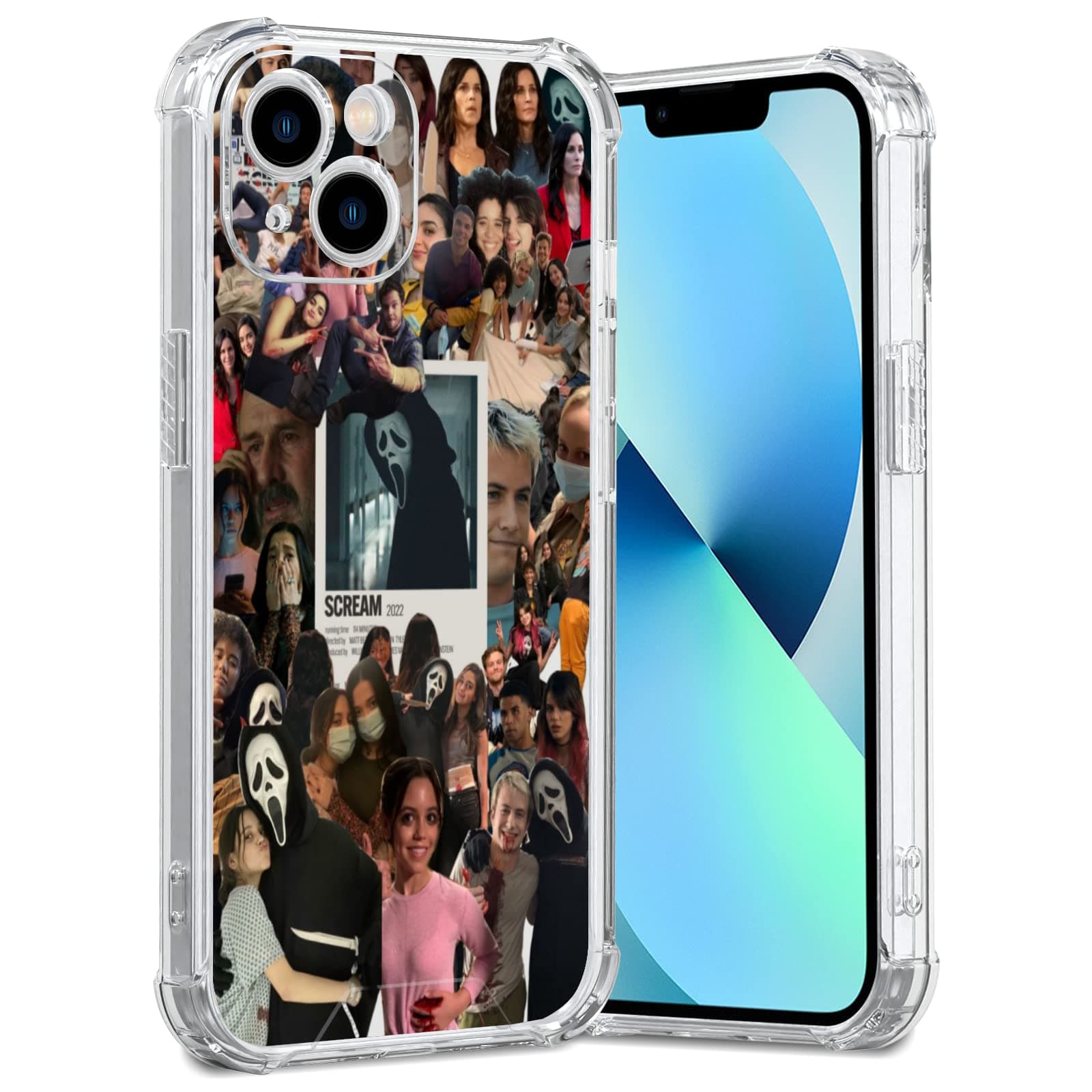 Scream Phone Case Compatible Wireless Charging for iPhone 15 14 13 12 11 Plus Pro Max Mini Xr Xs Max, TPU Shockproof Protective Horror iPhone Case for Women Girls Men Boys
