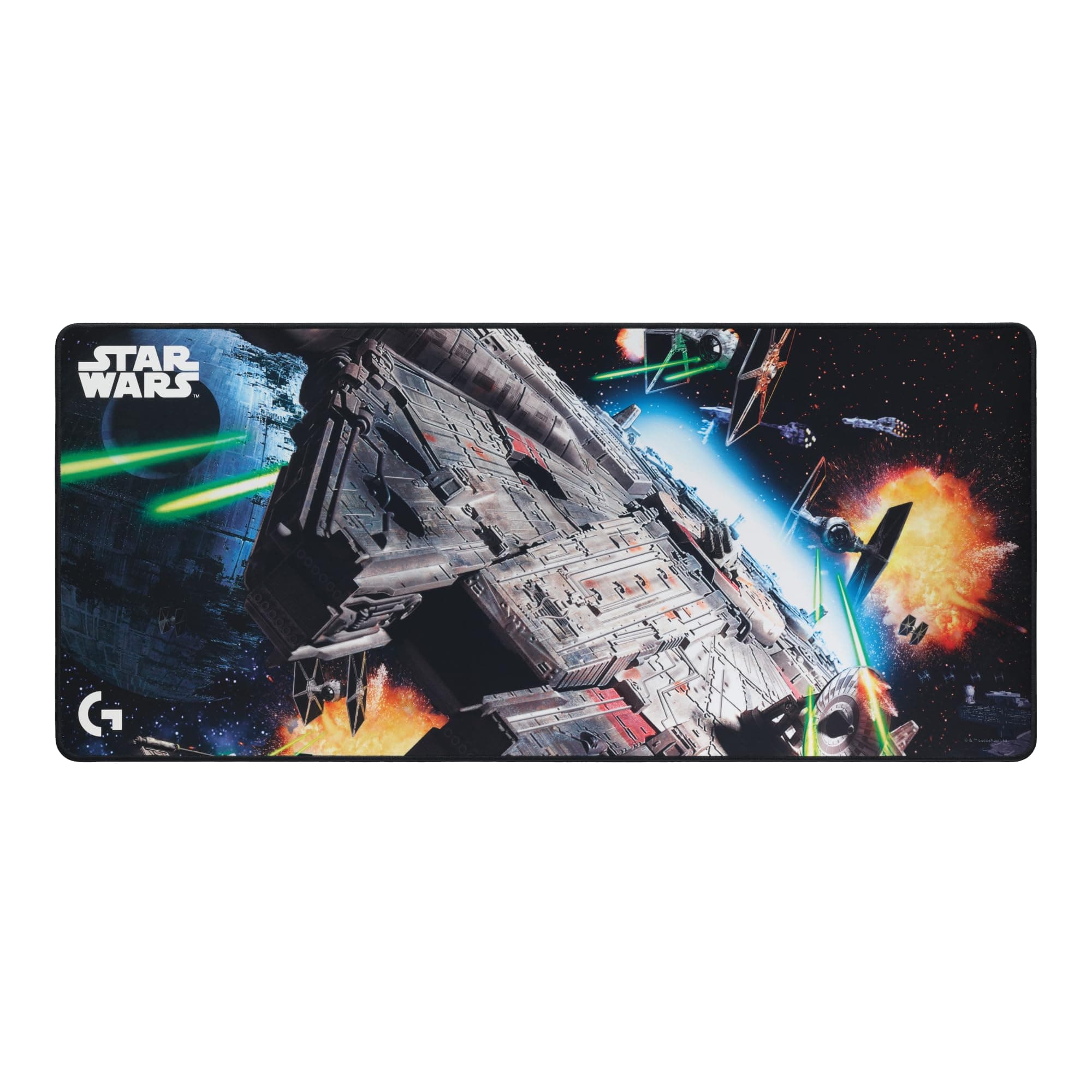 Logitech G840 Oversized Gaming Mouse Pad Optimized for Gaming Sensors Moderate Surface Friction Non-Slip Mouse Mat for Mac and PC Gaming Accessories 900 x 400 x 3mm - Millennium Falcon