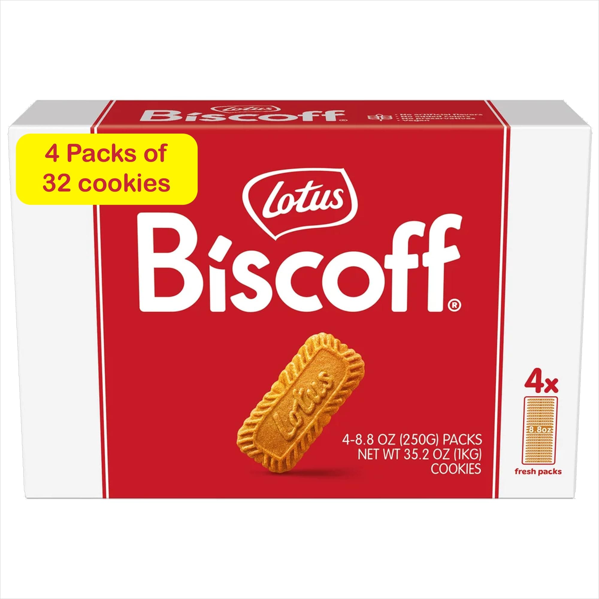 Lotus Biscoff Cookies One Pack (4 Packets) 35.2 OZ