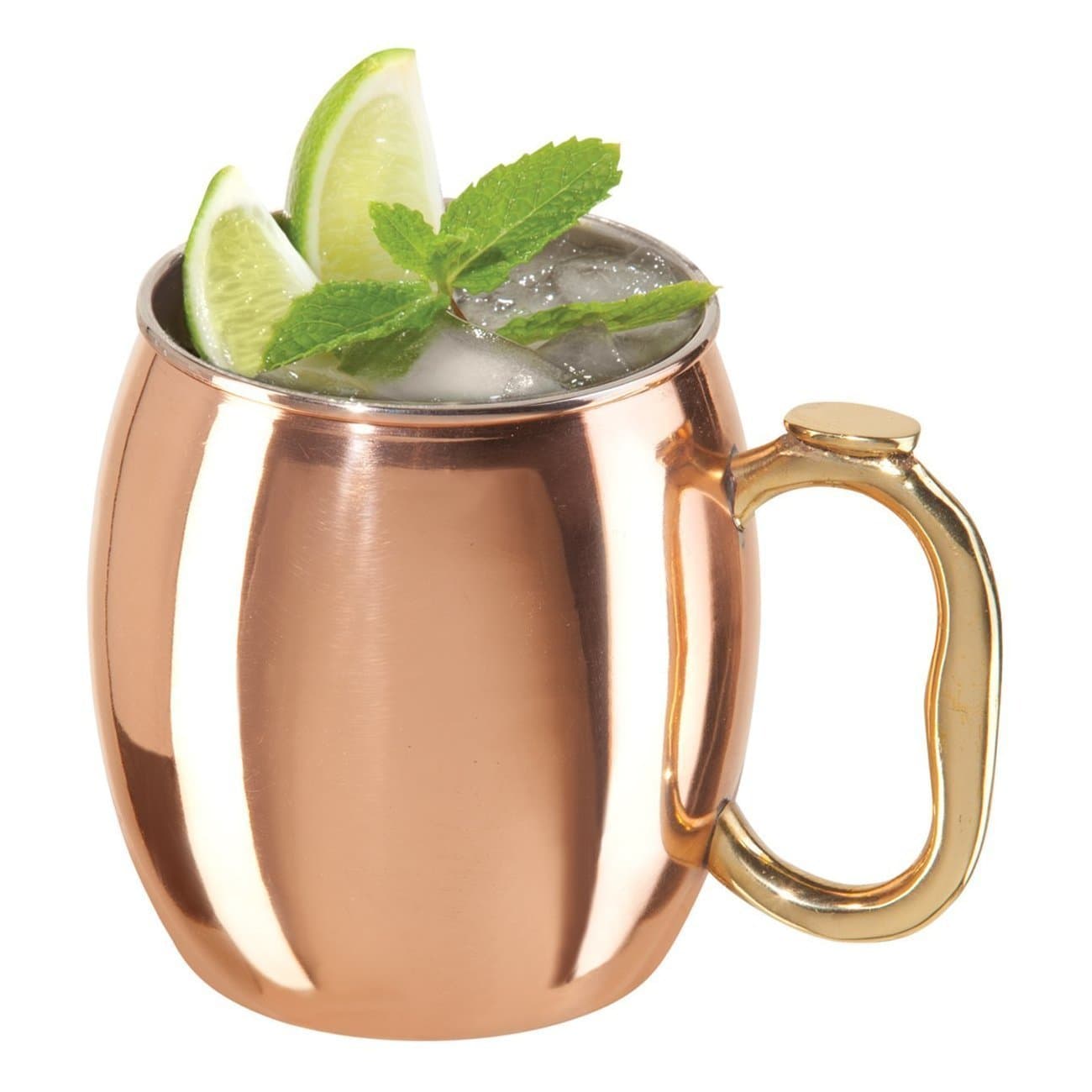 Tera Copper Mule Mug Plain Thumb Handle with Copper Plating 16 Ounce Mule Drinking Mug (01 Nos.)