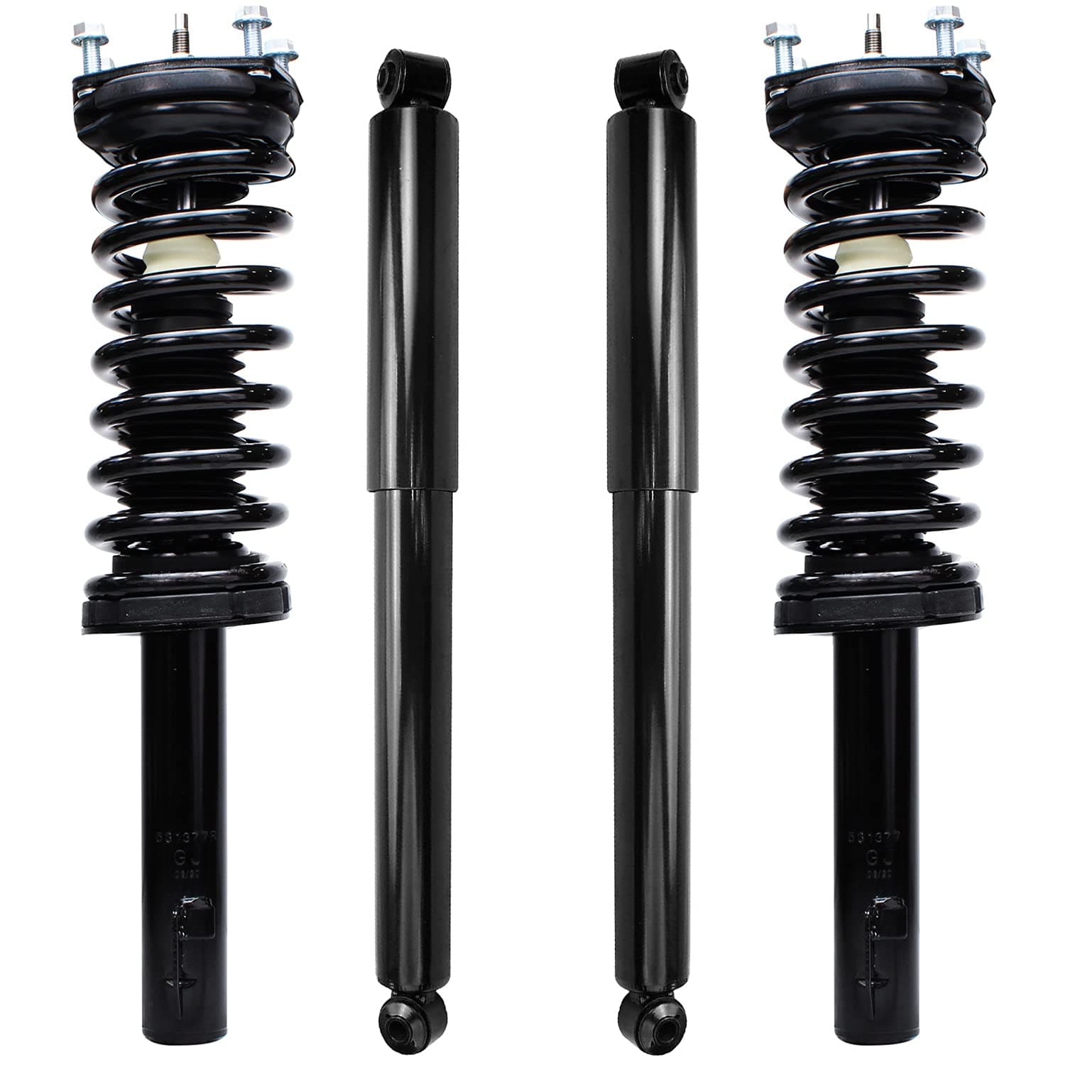 Detroit Axle - Struts Shocks for 05-10 Jeep Grand Cherokee 06-20 Commander 2006 2007 2008 2009 2010 Complete 2 Front Ready Struts w/Coil Spring 2 Rear Shock Absorbers Replacement Suspension Kit