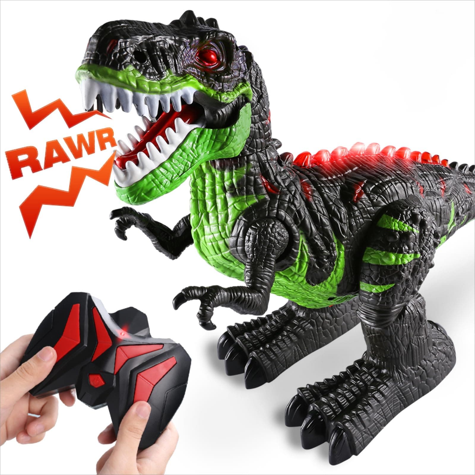 MAGICDINOSAUR Remote Control T-rex Dinosaur Toy for Boys 3 4 5 6 7 8 Years, Realistic Tyrannosaurus with Water Mist, Light, Roars, Large Electric Dino Birthday Gift for Kids Toddlers