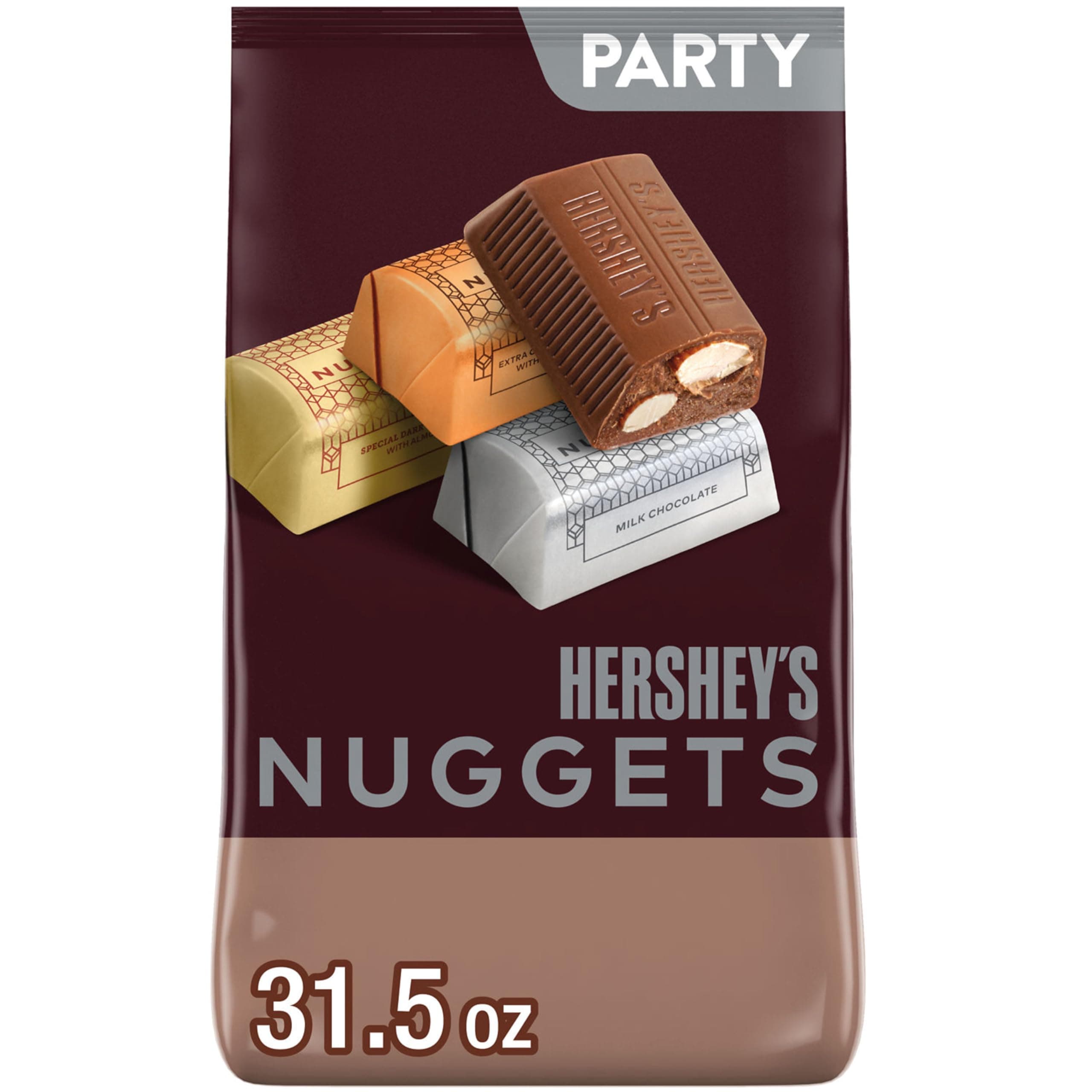 HERSHEY'S NUGGETS Assorted Chocolate Candy Party Bag, 31.5 oz