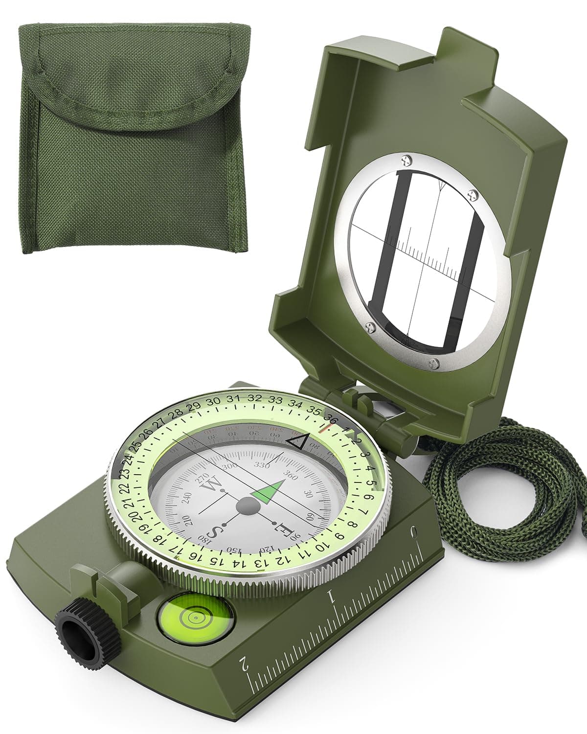 Sportneer Compass: Accurate Durable Lightweight Orienteering Compass with Strap and Carrying Case, Glow in The Dark Waterproof Hiking Essentials for Camping Backpacking, Best Survival Gifts for Kids