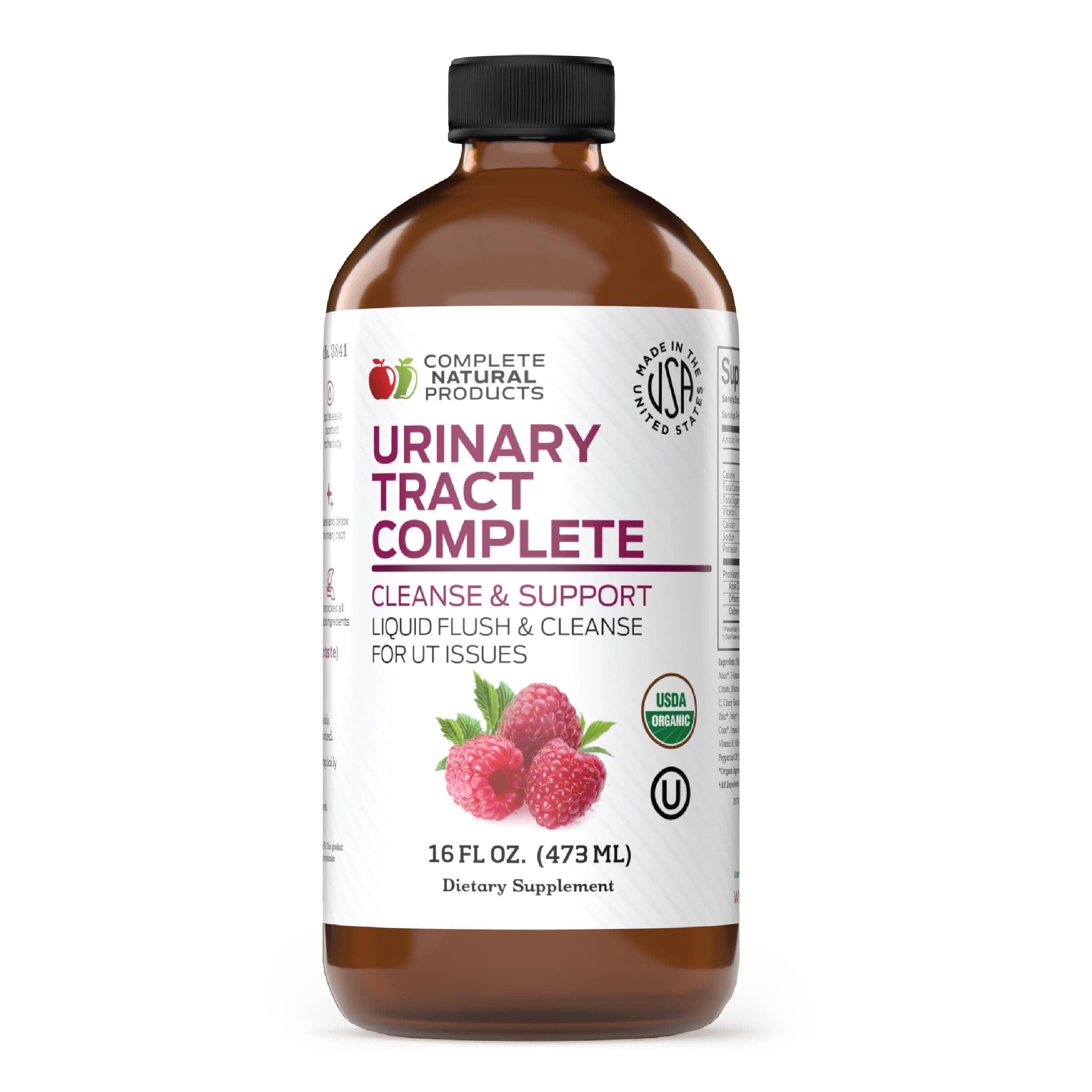 Complete Natural Urinary Tract Complete 12oz - Liquid Supplement for Urinary Tract Health with Organic Cranberry, D-Mannose, Beet Root, Fennel Seed, and Turmeric