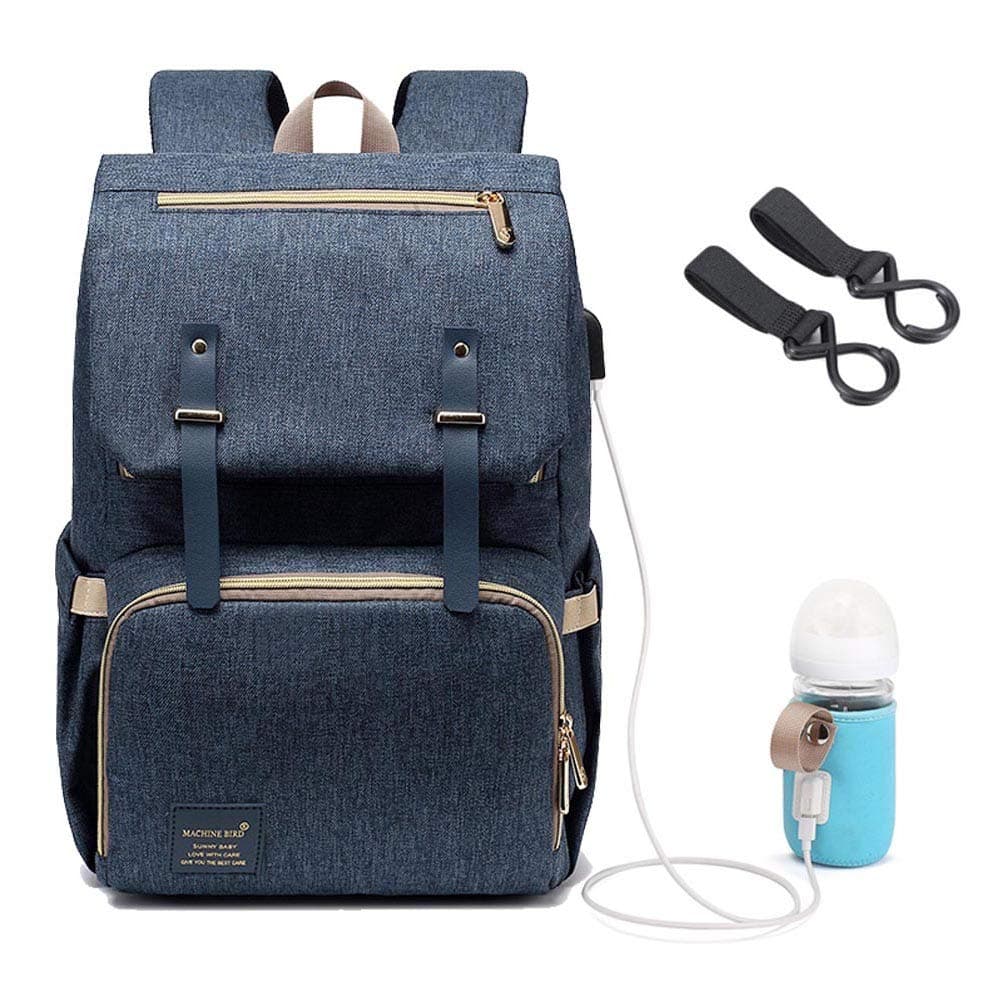 Mummy Diaper Bag Backpack Large Multi-Function Waterproof Travel Nappy Bags USB Charging Port Bottle Warmer