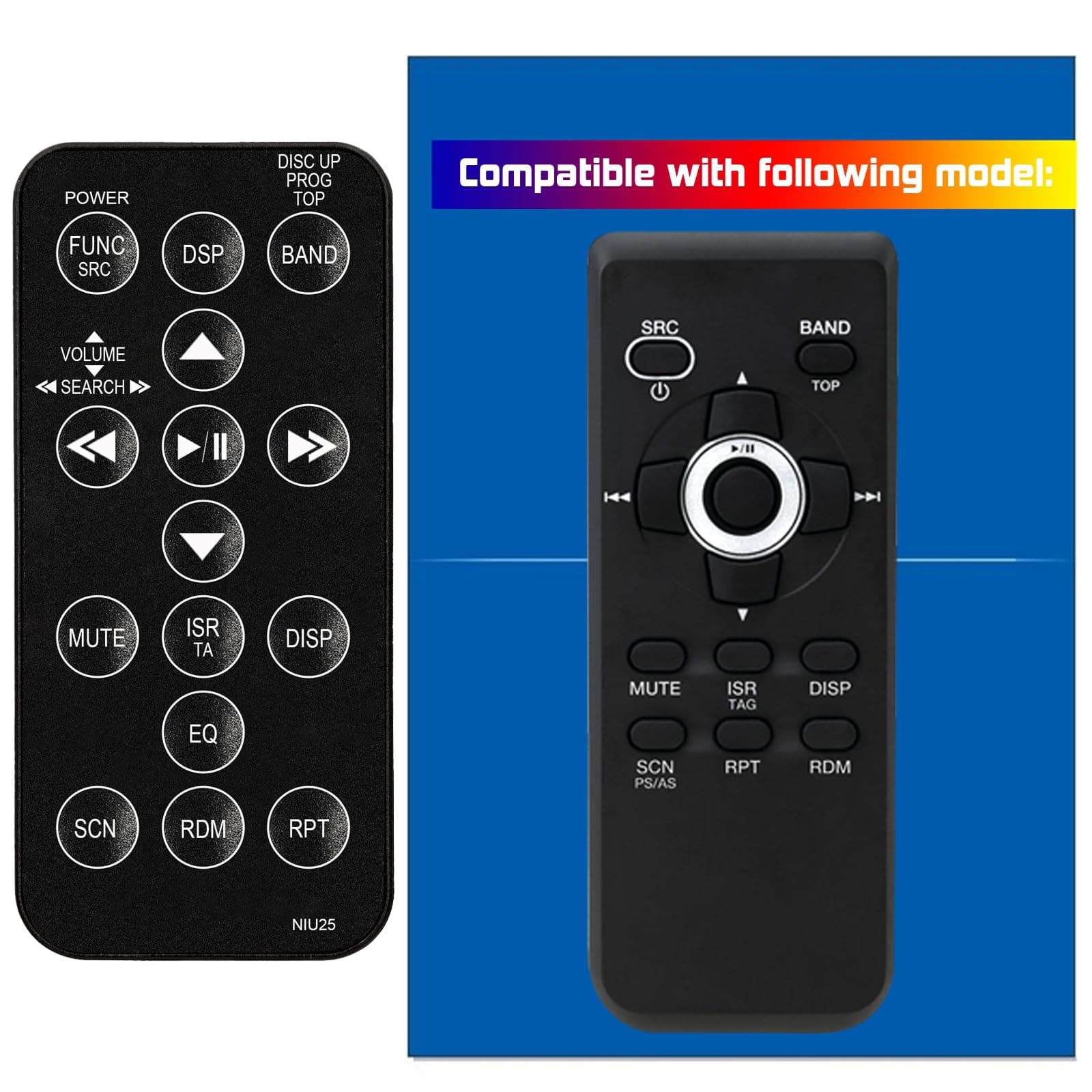 Replacement Remote Control for Clarion Car Audio Video System RCX-001 843CMU1522RM000 RCX001 RTRCX001 CZ102 CZ302 CZ401 CZ501 CZ702 M303 M303 M608 M608 CMD8 CZ301 CZ702 M205 M303 M505 M508