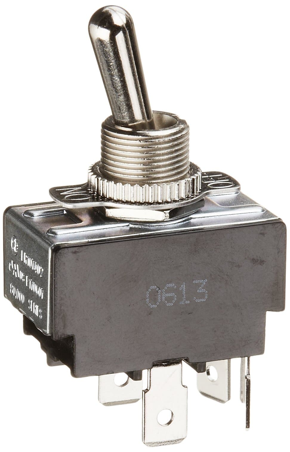 78130TQ Toggle Switch, Maintained Contact and Multiple Pole, On Off Circuit Function, DPST, Brass/Nickel Actuator, 20/10 amps at 125/250 VAC, 0.250 Quikconnect Connection