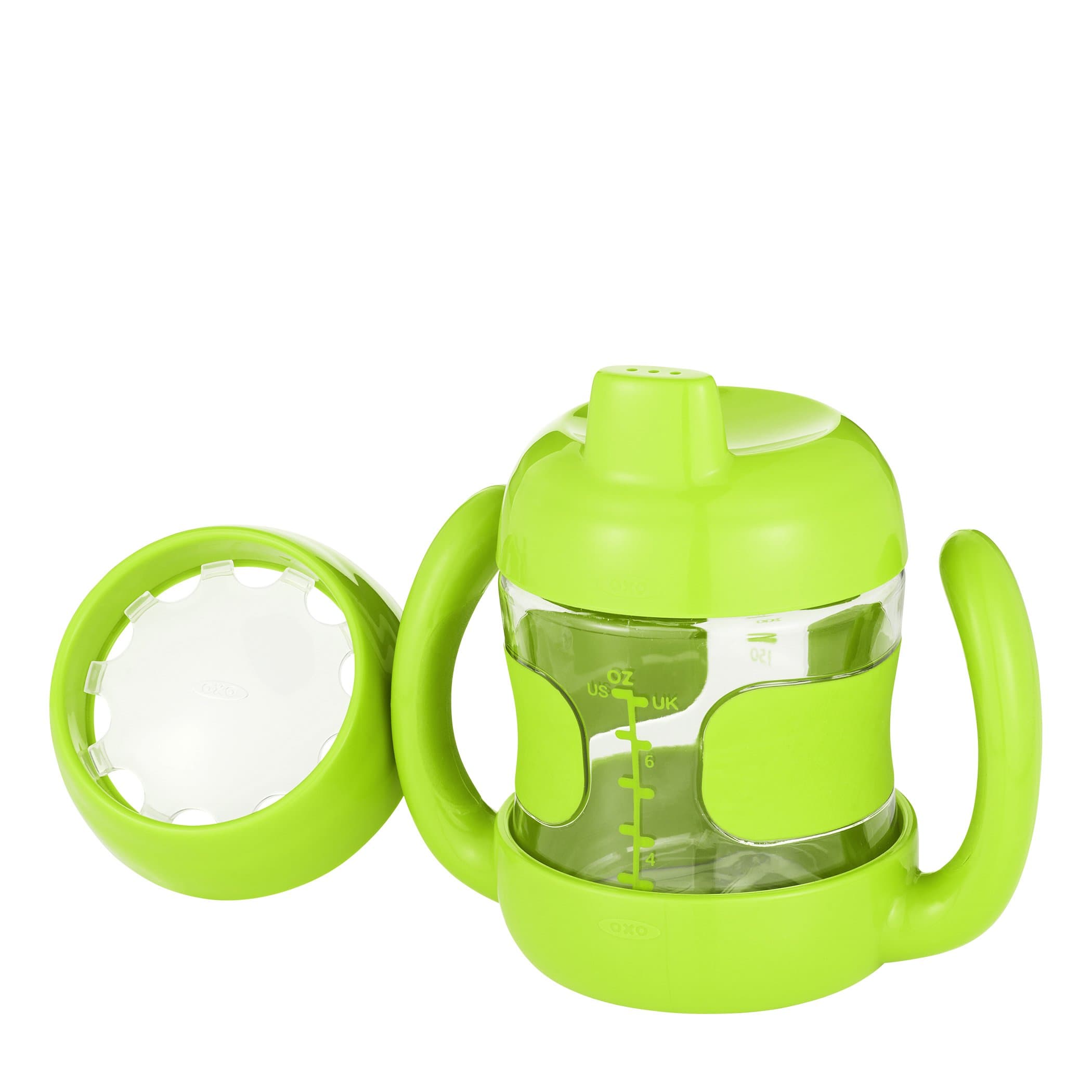 Tot Sippy Cup Set with Bonus Training Lid and Removable Handles (7 oz.) - Green