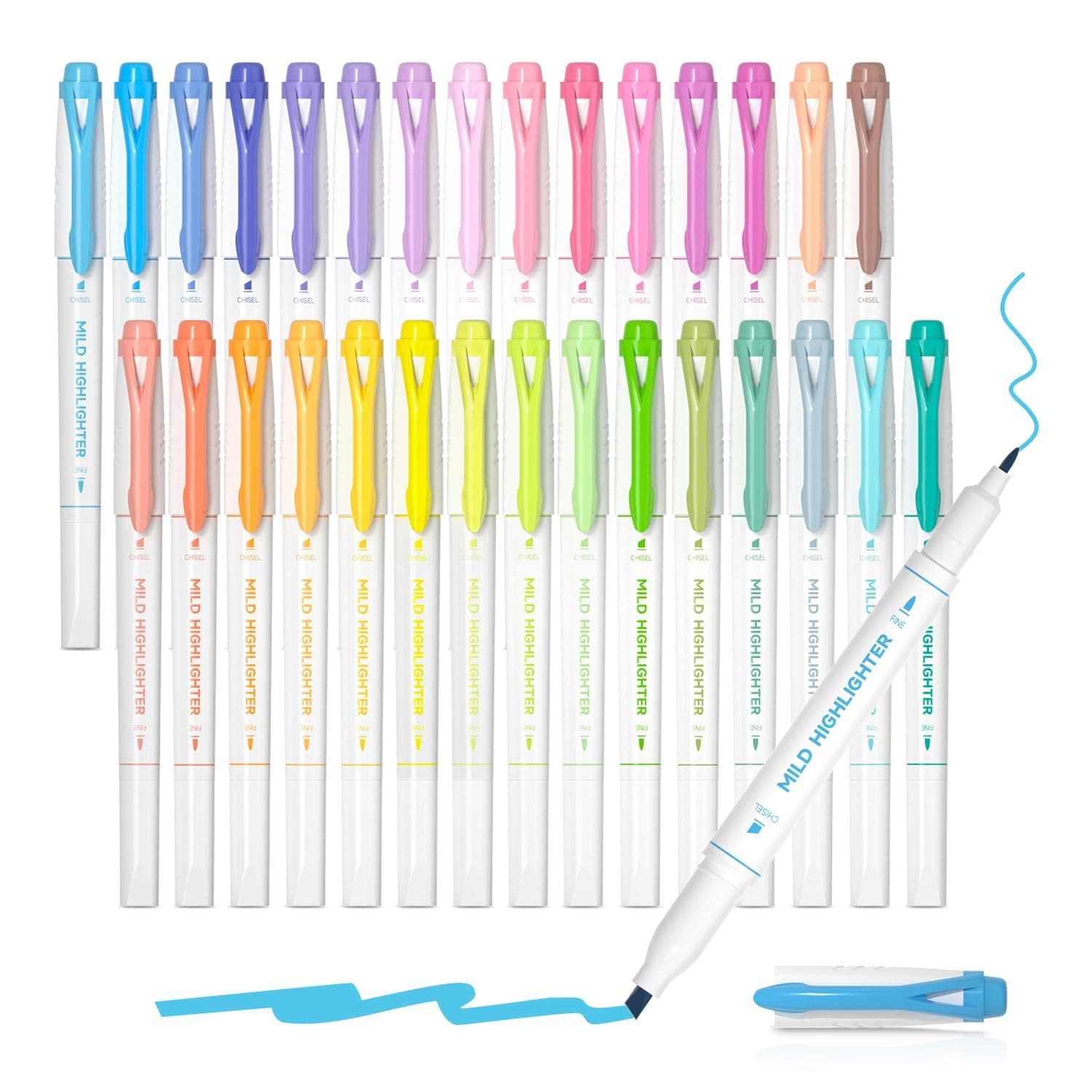 – Shuttle Art Pastel Highlighters, 30 Colours Dual Tip Highlighters, Highlighter Markers Assorted Colours, Perfect for Colouring, Underlining, Highlighting, Journaling in School Office Home