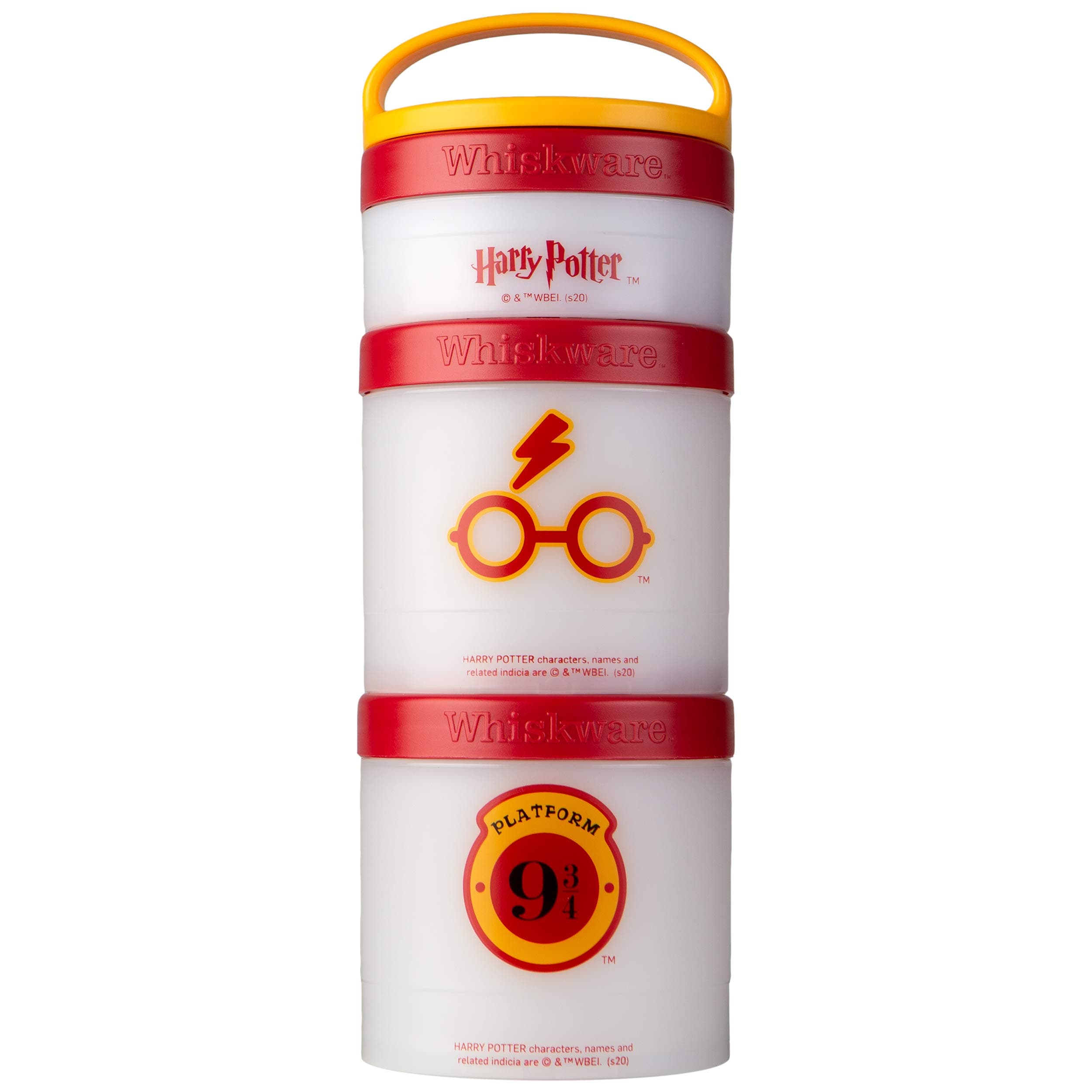Whiskware Containers for Toddlers and Kids 3 Stackable Snack Cups for School and Travel, 1/3 cup+1 cup+1 cup (Pack of 1), Harry Potter Glasses