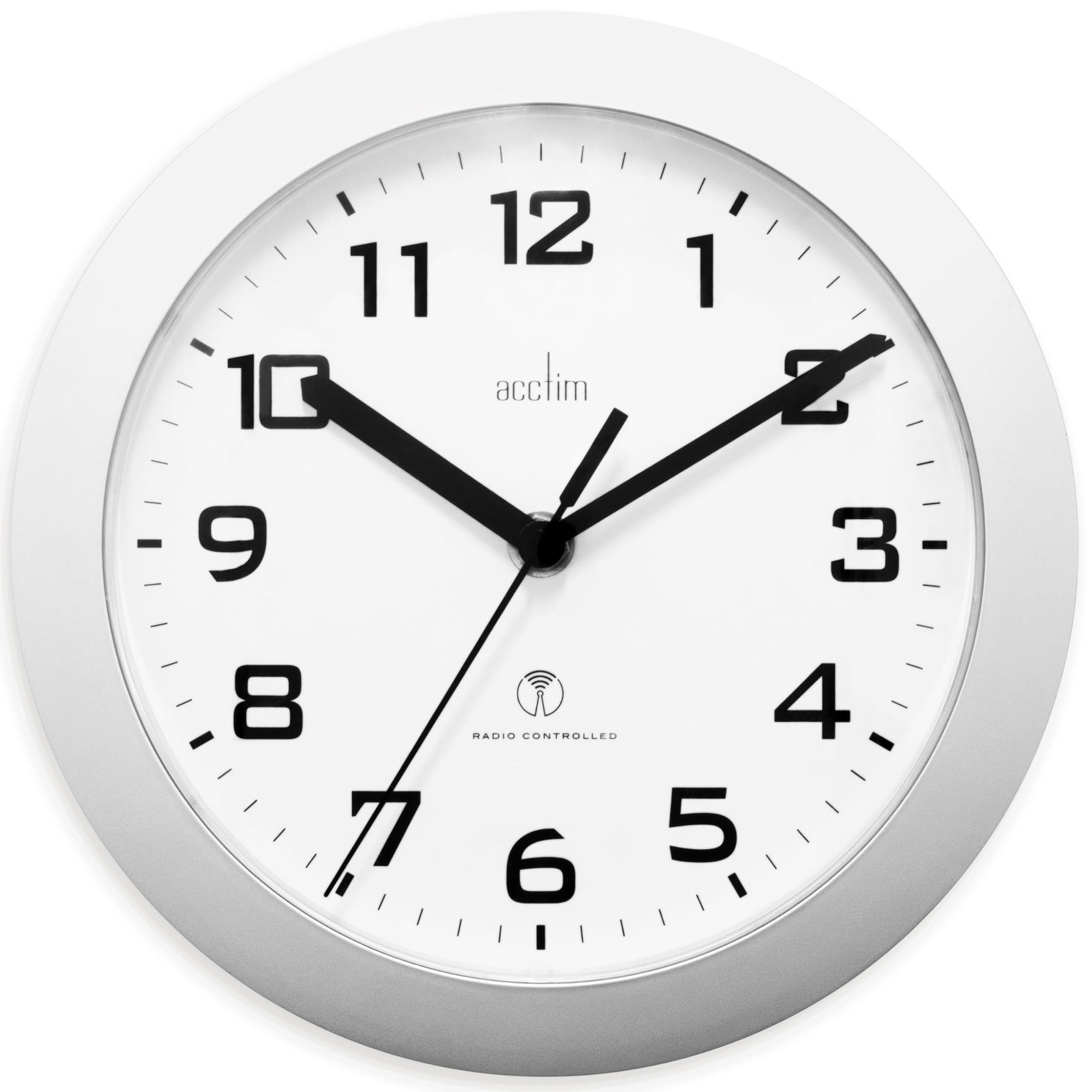 Acctim 74367 Peron Radio Controlled Wall Clock, Silver