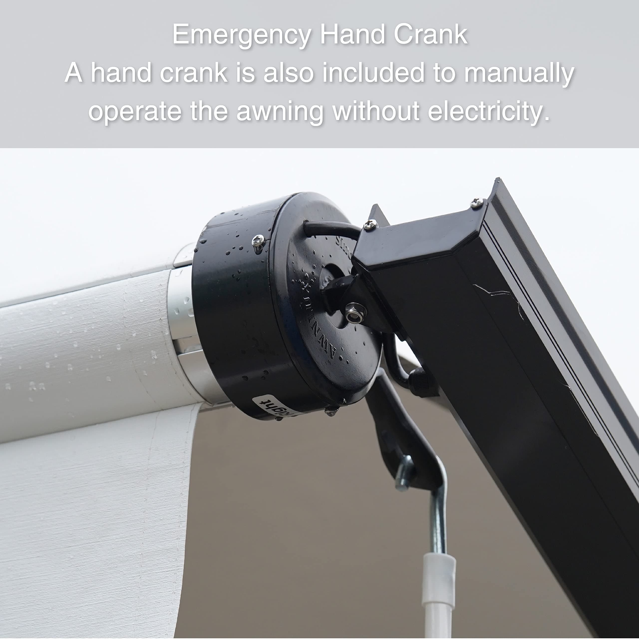 Awnlux Black Motorized Modular Retractable RV Awning Full Set Assemblies for RV, 5th Wheel, Travel Trailers, Toy Haulers, and Motorhome - RV Trailer Awning for Home or Camper- 20x8 Ft-Black Strip