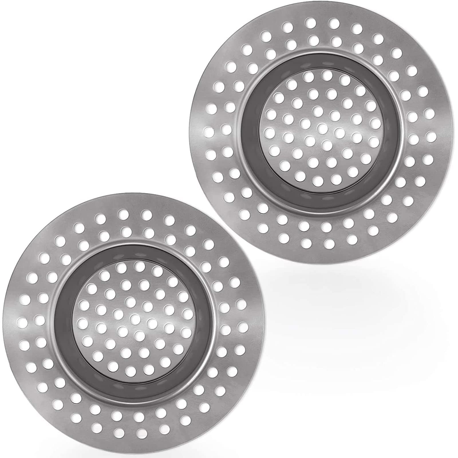 Stainless Steel Kitchen Sink Strainer Plug, Standard Strainer Drain Protector for Bathroom/Kitchen, Hair Catcher for Bathtub/Shower 3 inches 7.5 cm by Tomario 2 Pcs