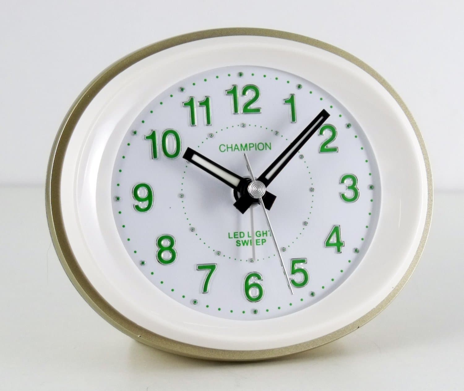 Champion Quartz Wall Clock Silent Oval Gold